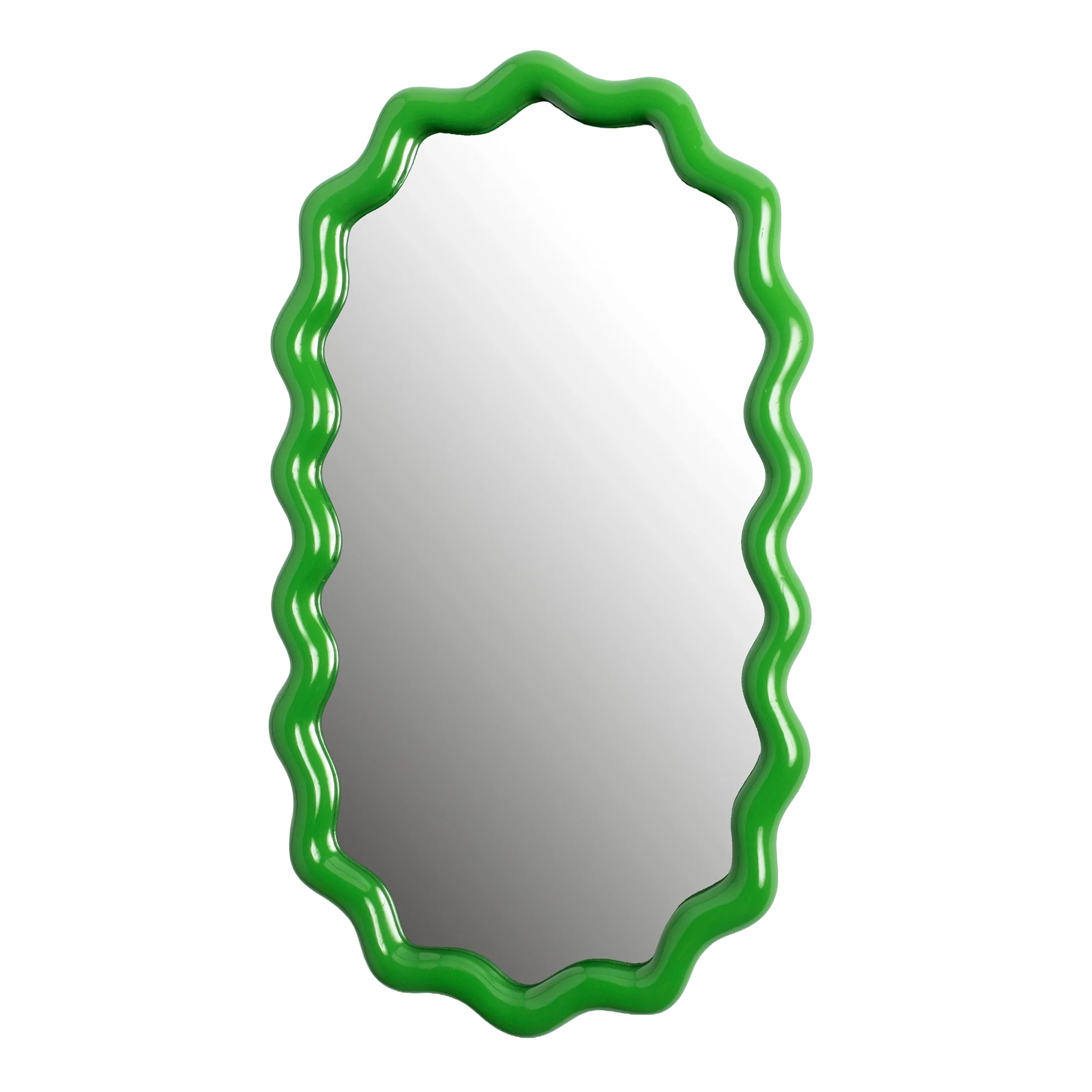 Lustro owalne ZIGZAG zielony