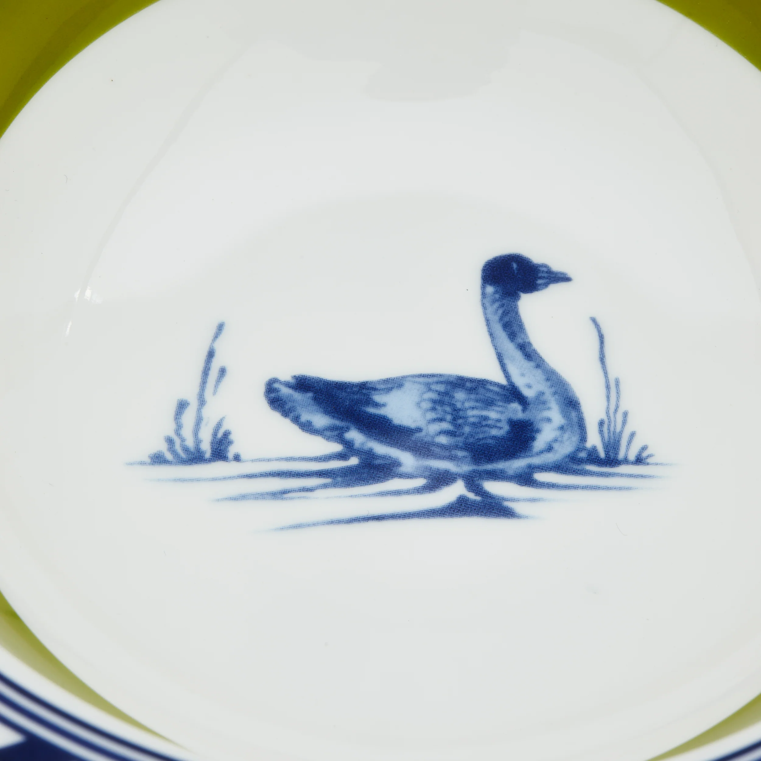 Miska BIRD biały z oliwkowym i niebieskim - Image 5