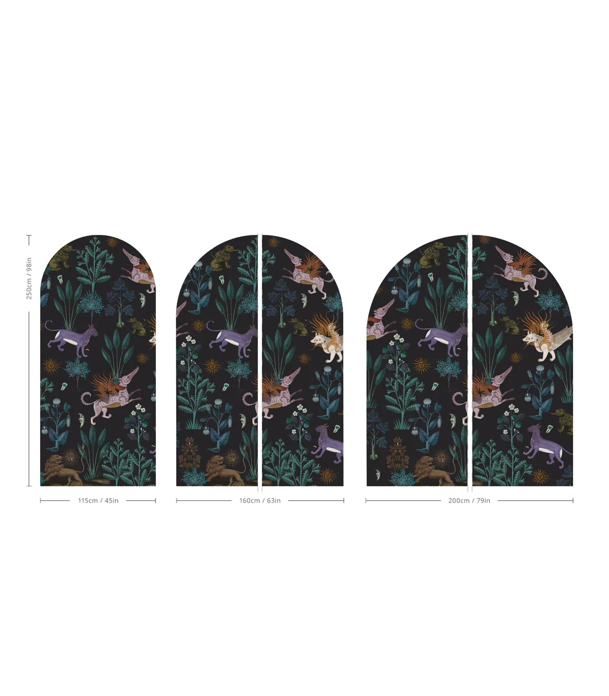 Mural flizelinowy w kształcie łuku BOTANIC BEAST PURPLE czarny z fioletowym - Image 2