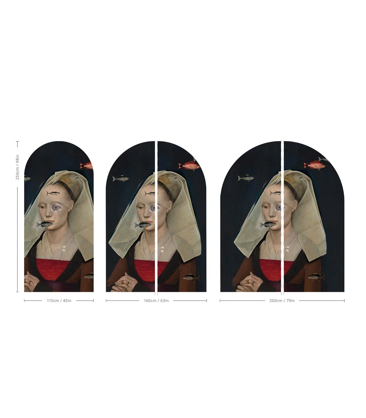 Mural flizelinowy w kształcie łuku NORDIC LADY granatowy - Image 2