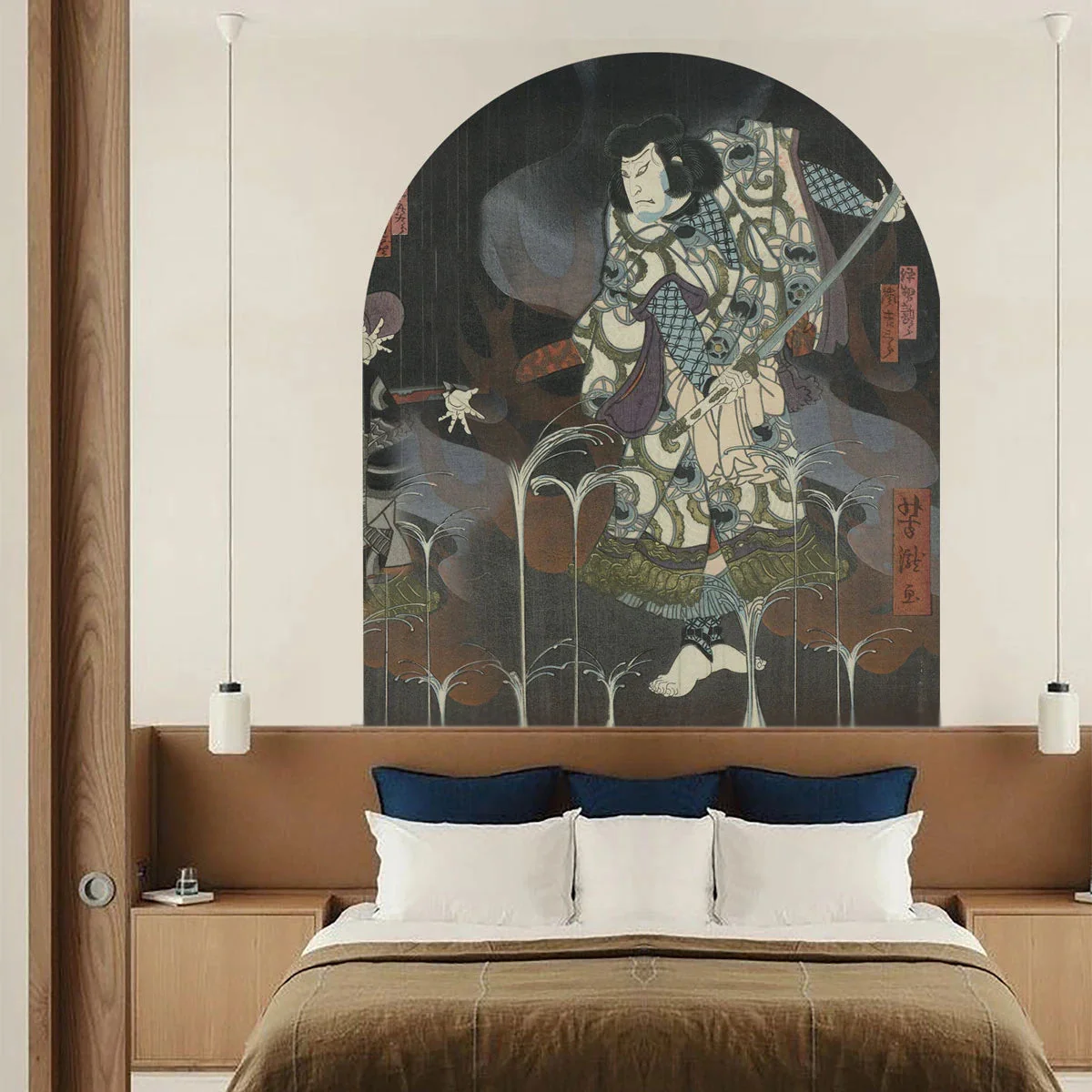 Mural flizelinowy w kształcie łuku SHOGUNS SHADOW ciemnoszary