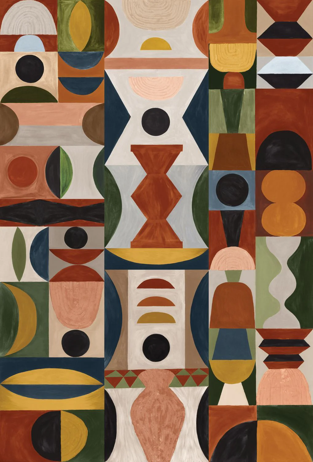 Mural z geometrycznym wzorem MODELAGE - MULTICO wielokolorowy - Image 3