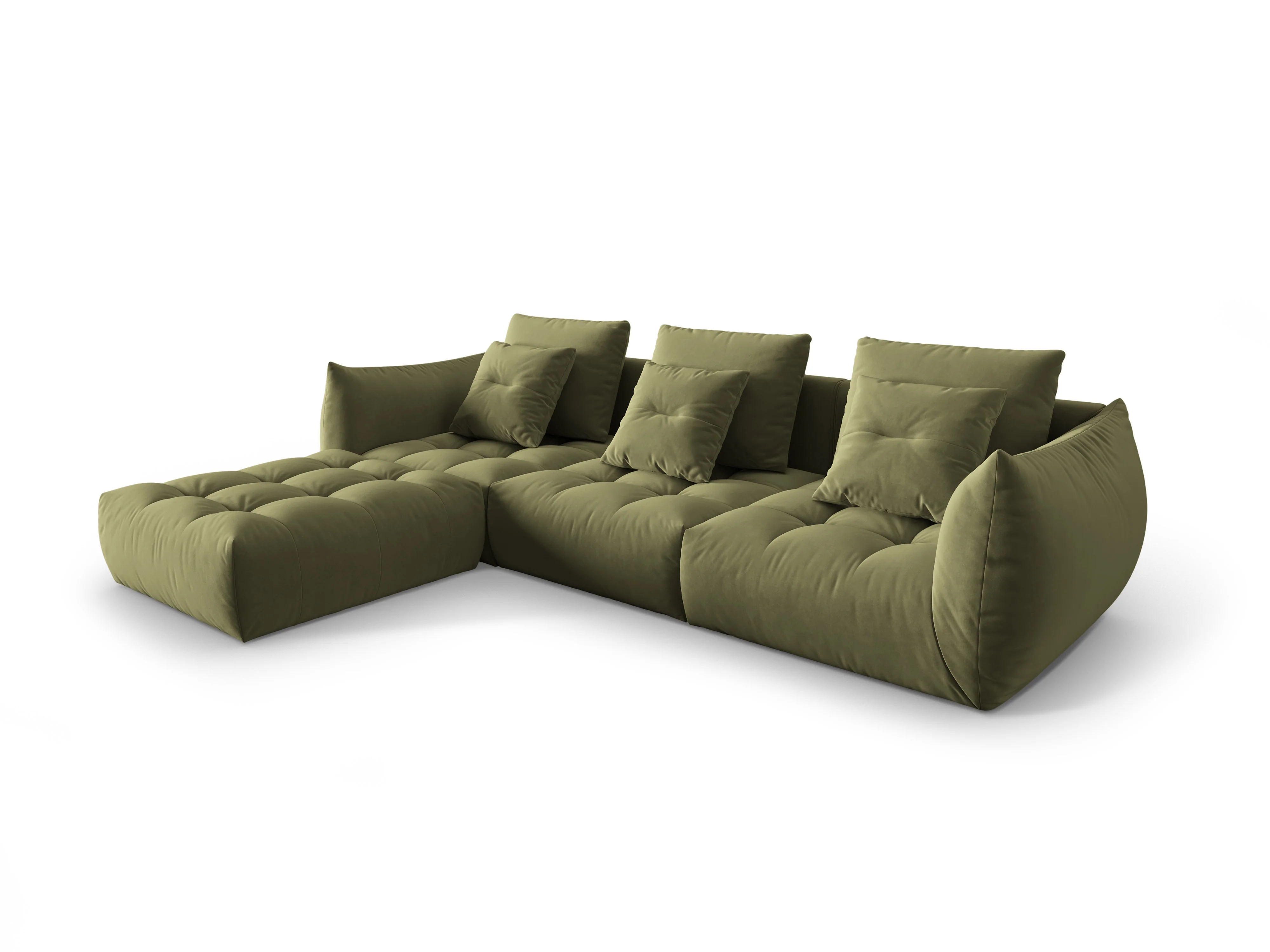 Narożnik aksamitny modułowy BLOOM zielony - Image 3