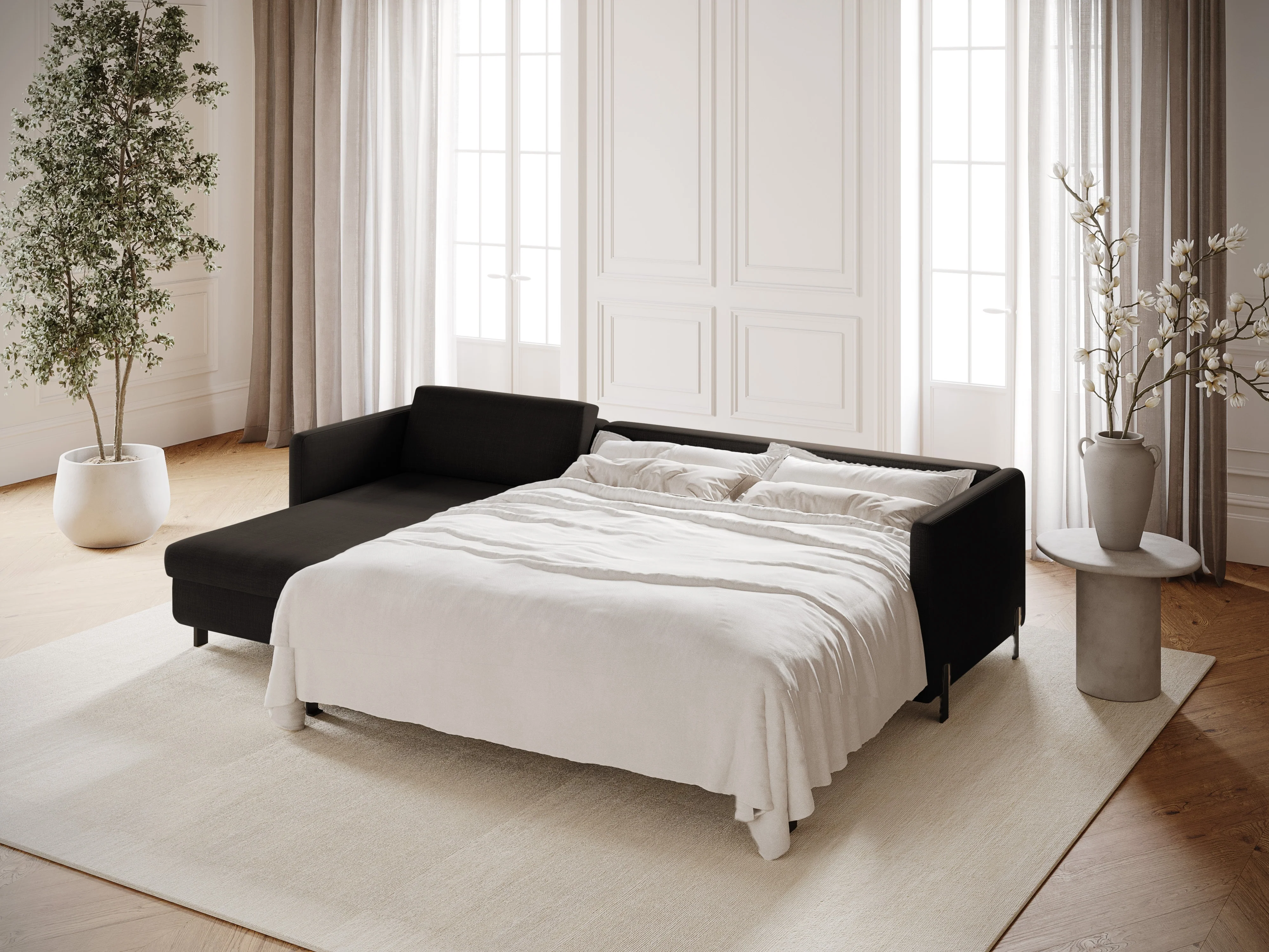 Narożnik lewostronny z funkcją spania GLORIA ciemnoszary szenil - Image 9