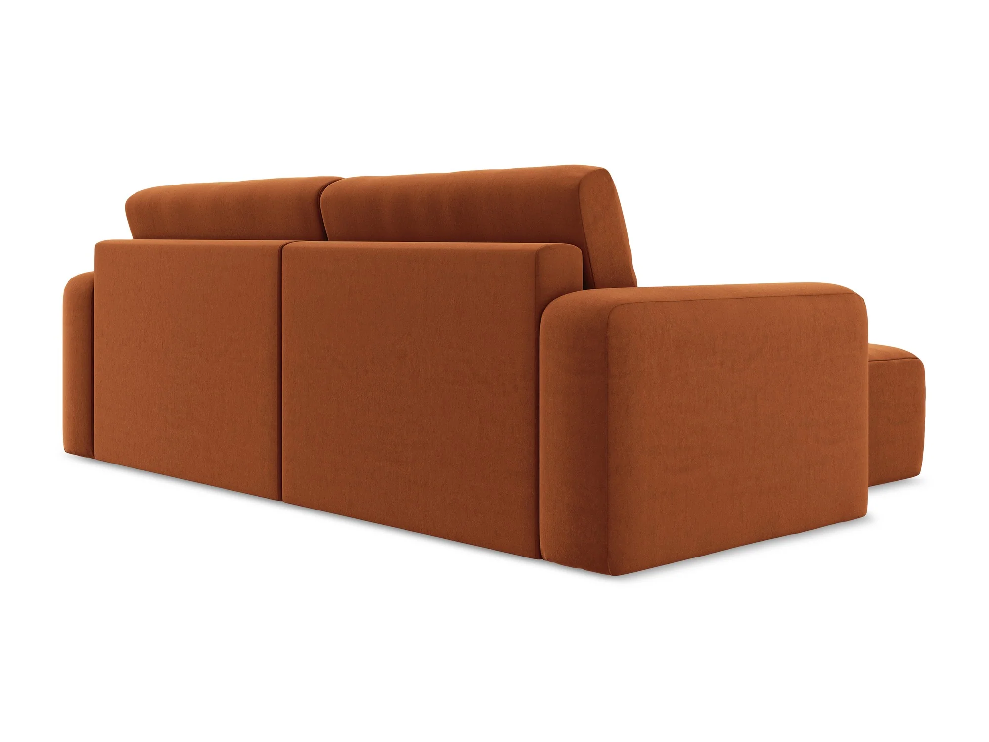 Narożnik aksamitny lewostronny z funkcją spania KONA terakota - Image 8