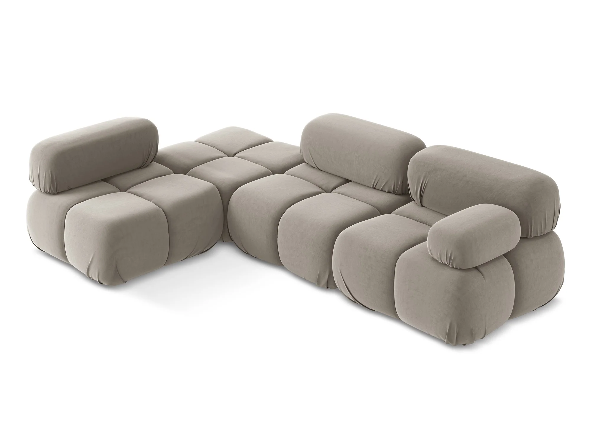 Narożnik modułowy aksamitny lewostronny LOKUA taupe - Image 5