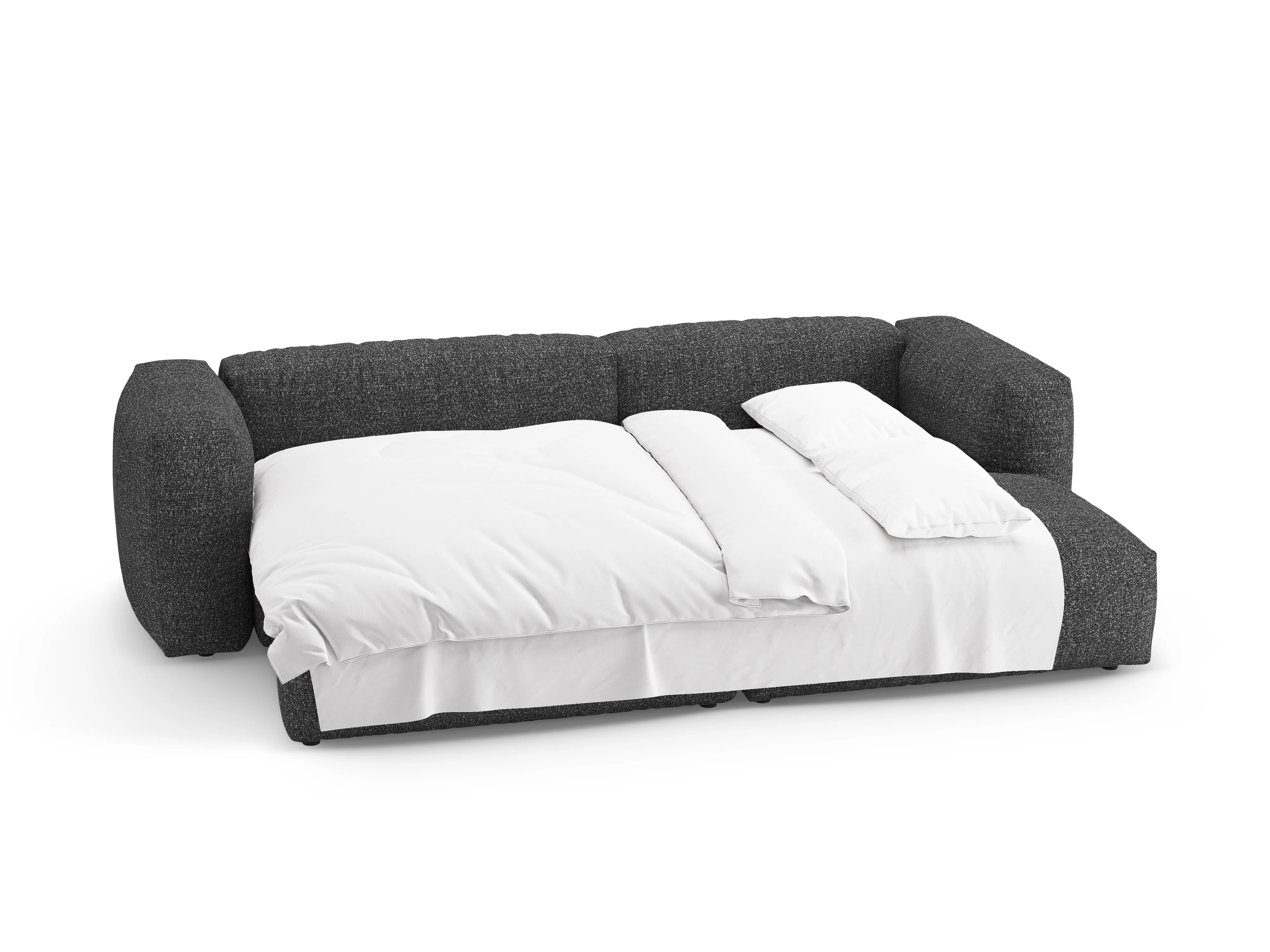 Narożnik prawostronny z funkcją spania MARTINA antracytowy boucle - Image 7