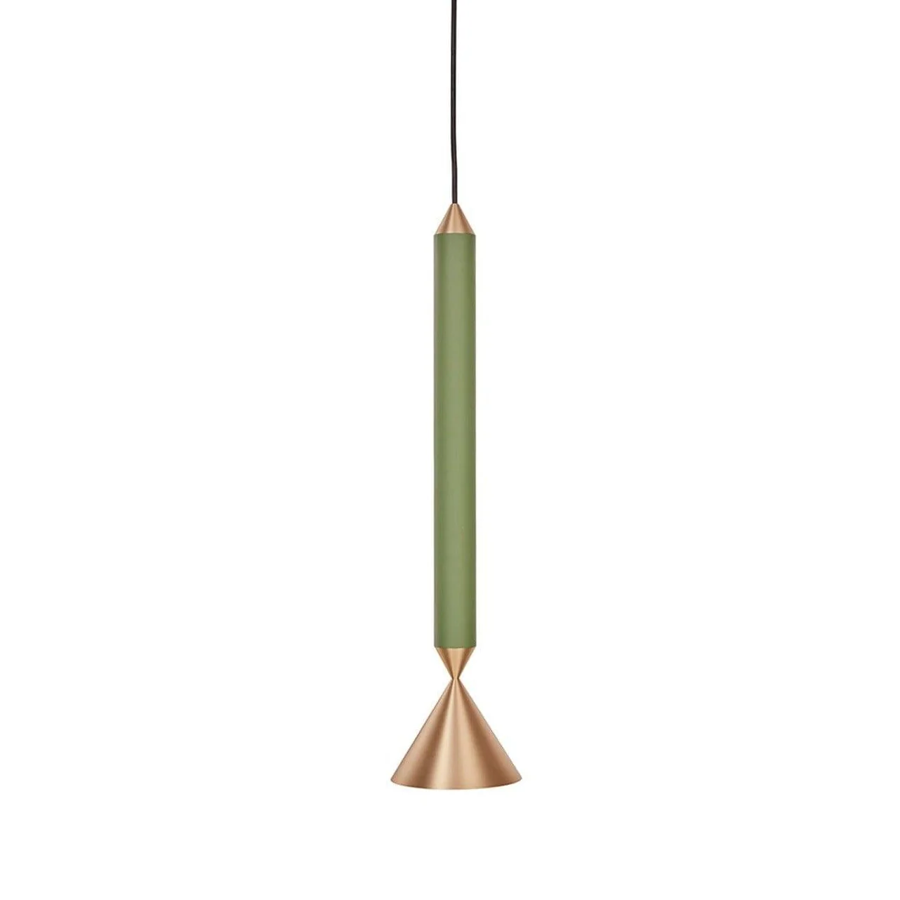 Lampa wisząca APOLLO zielony z mosiężnym wykończeniem