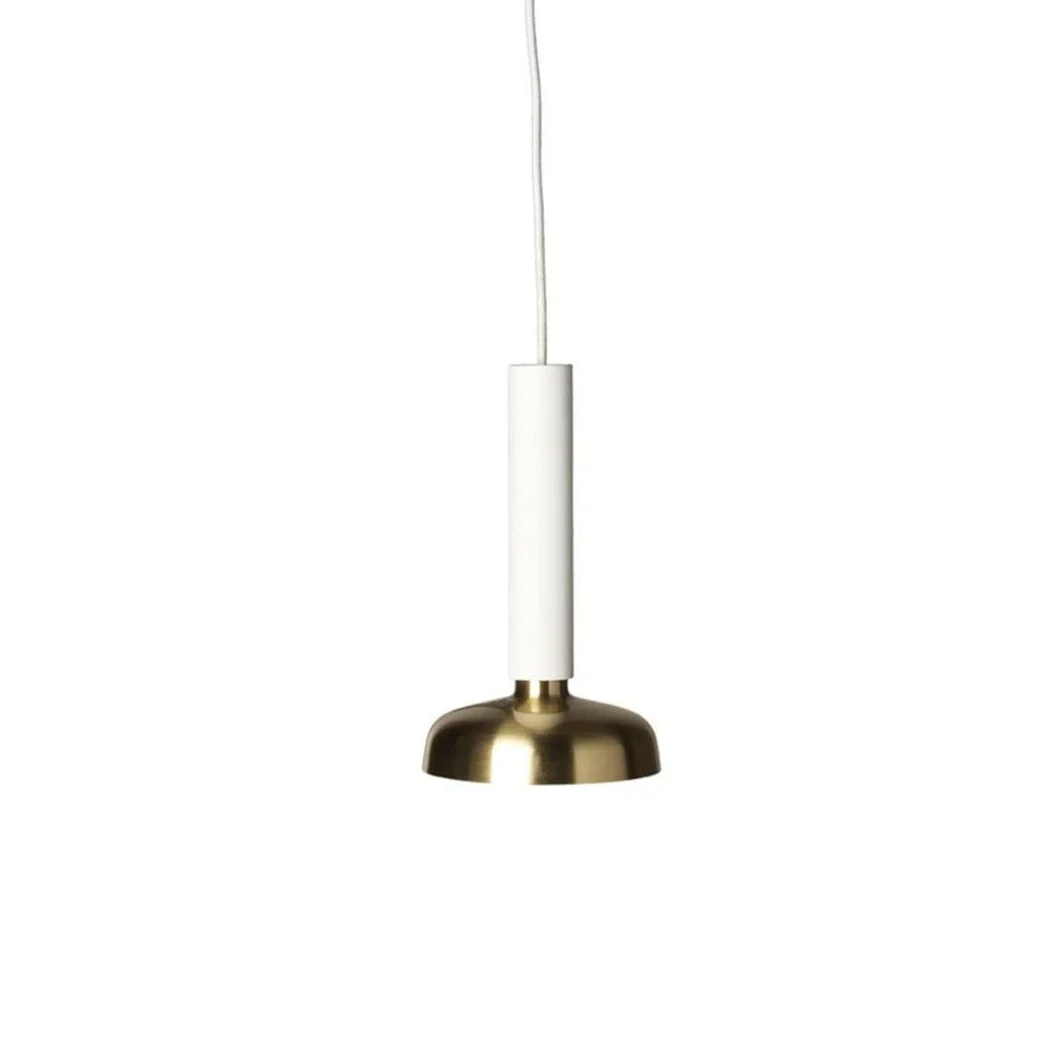 Lampa wisząca BLEND biały z mosiężnym wykończeniem