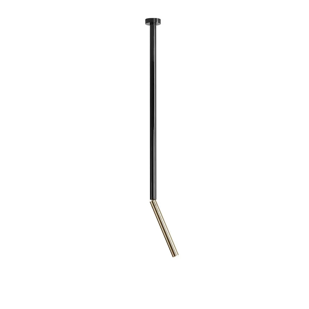 Lampa sufitowa regulowana STICK LONG czarny ze złotym wykończeniem
