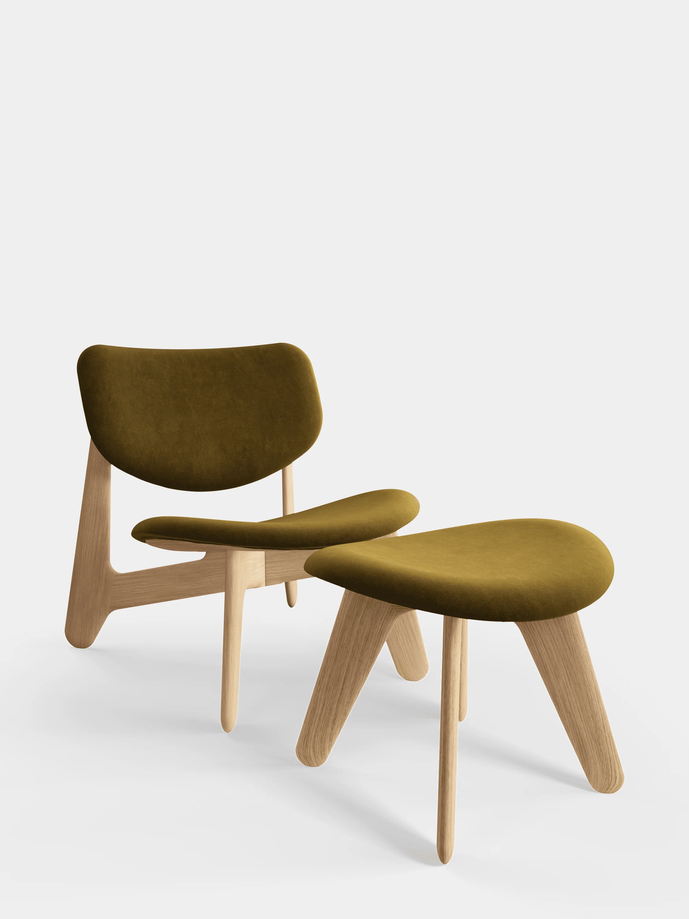 Podnóżek SLAB khaki z dębową podstawą - Image 6