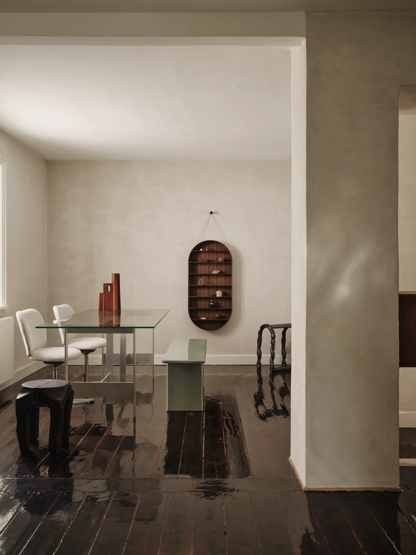 Półka wisząca OVAL DORM wędzony dąb - Image 2