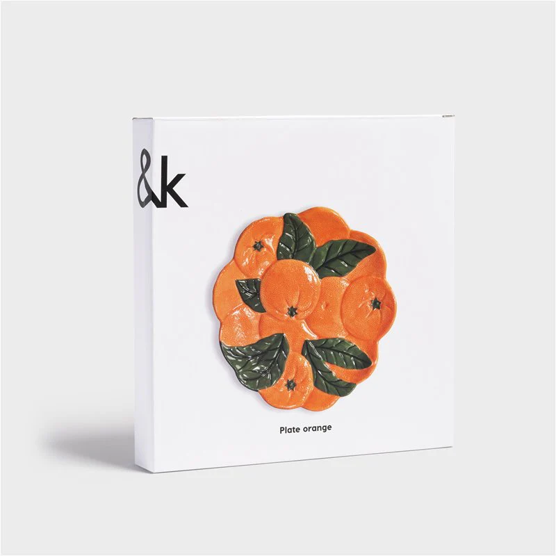Półmisek ORANGE pomarańczowy z zielonym - Image 3