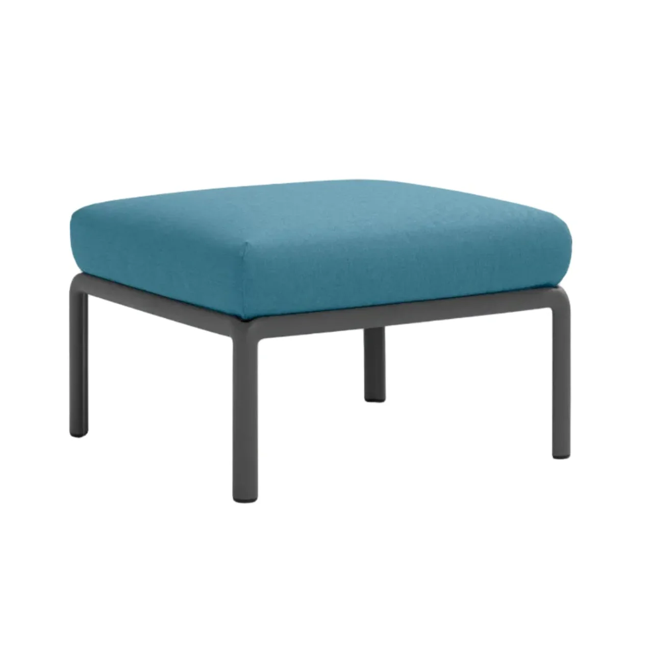 Puf zewnętrzny KOMODO niebieski Sunbrella® z antracytową podstawą