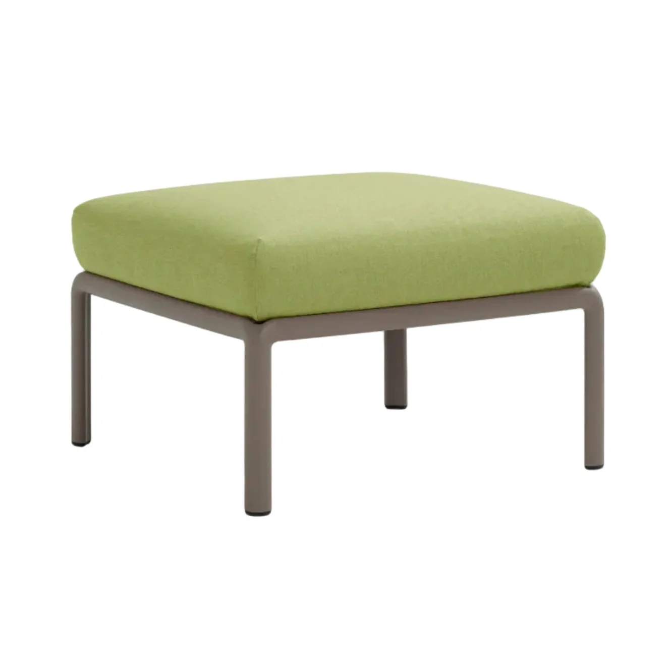 Puf zewnętrzny KOMODO zielony Sunbrella® z taupe podstawą