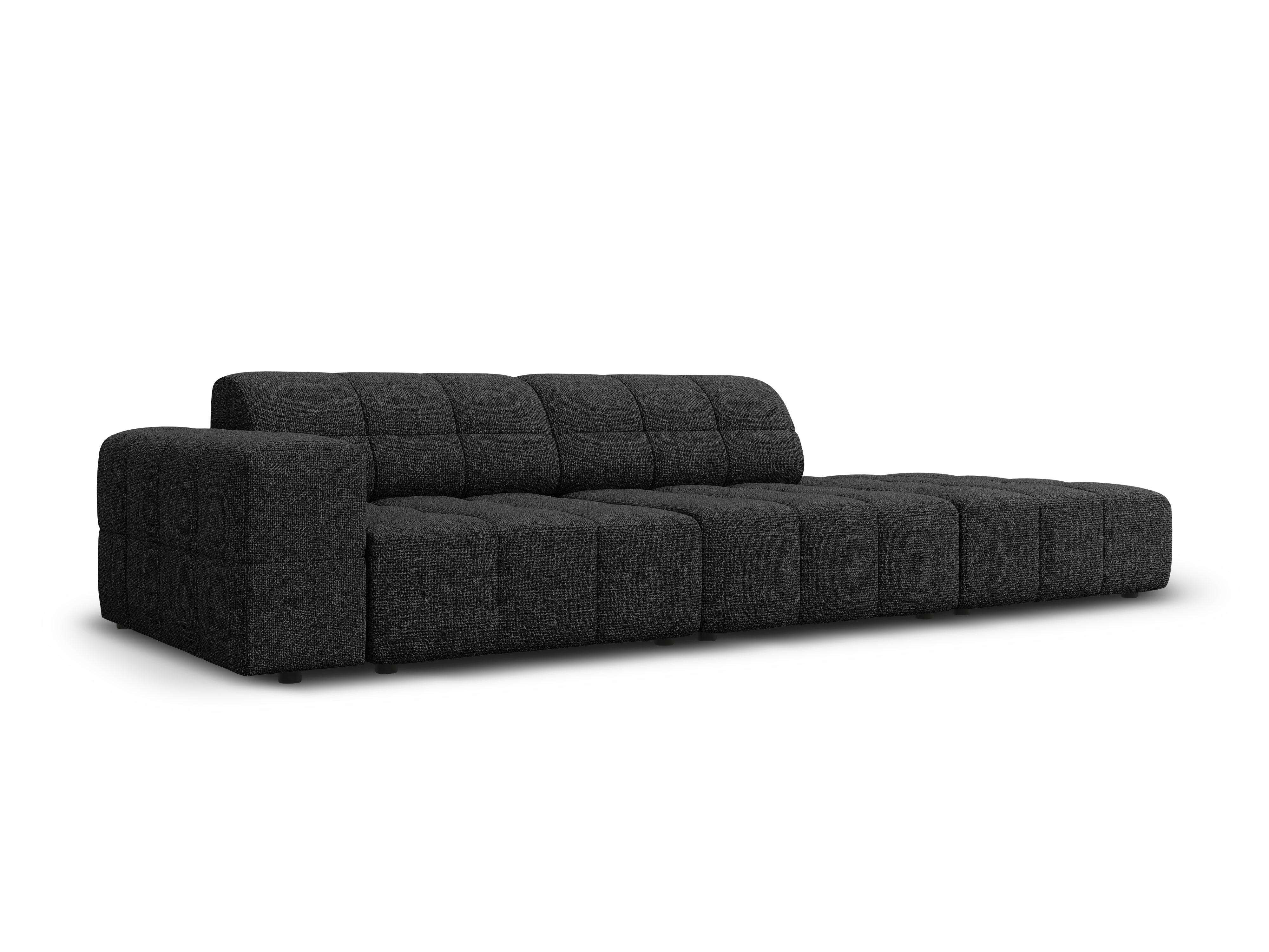 Sofa prawostronna 3-osobowa CHICAGO czarny szenil