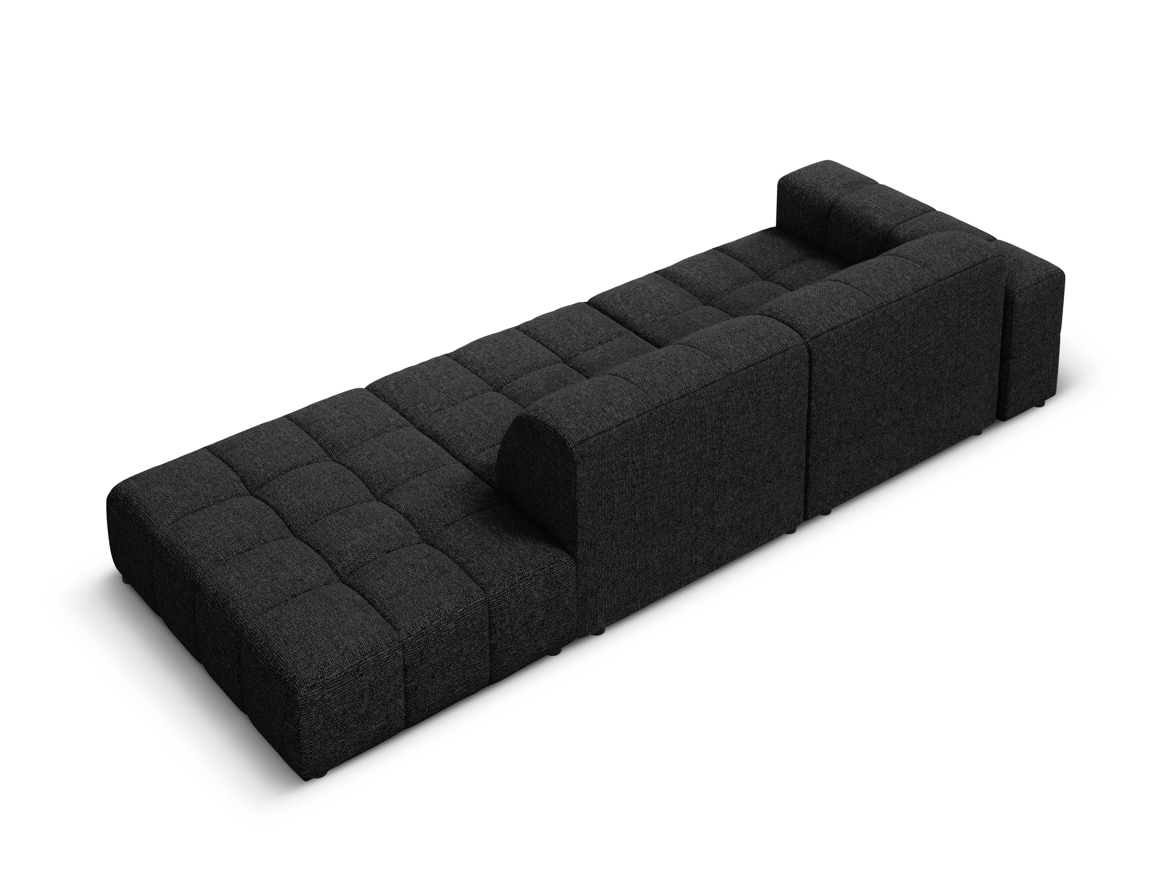 Sofa prawostronna 3-osobowa CHICAGO czarny szenil - Image 5