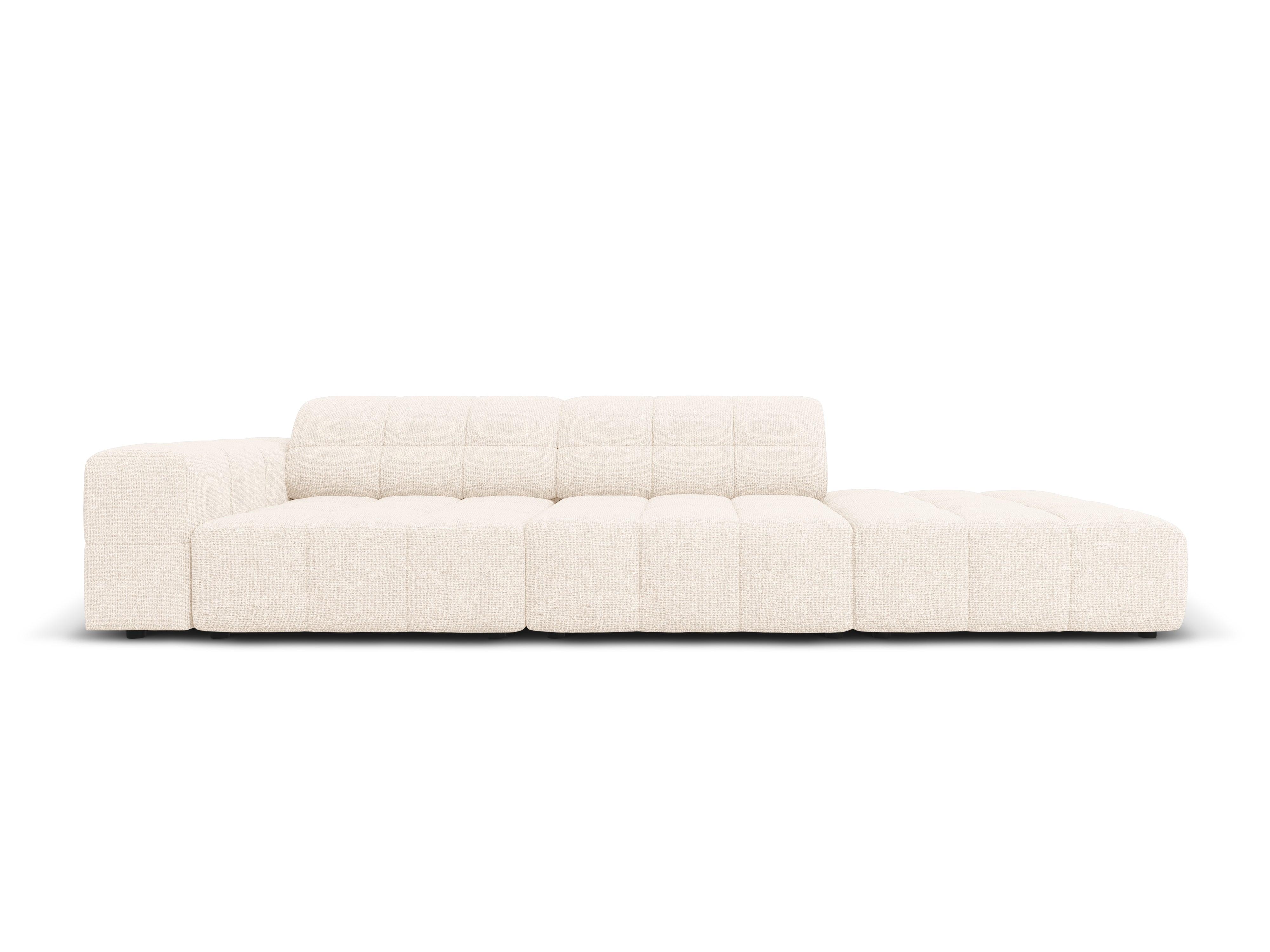 Sofa prawostronna 3-osobowa CHICAGO jasnobeżowy szenil - Image 4