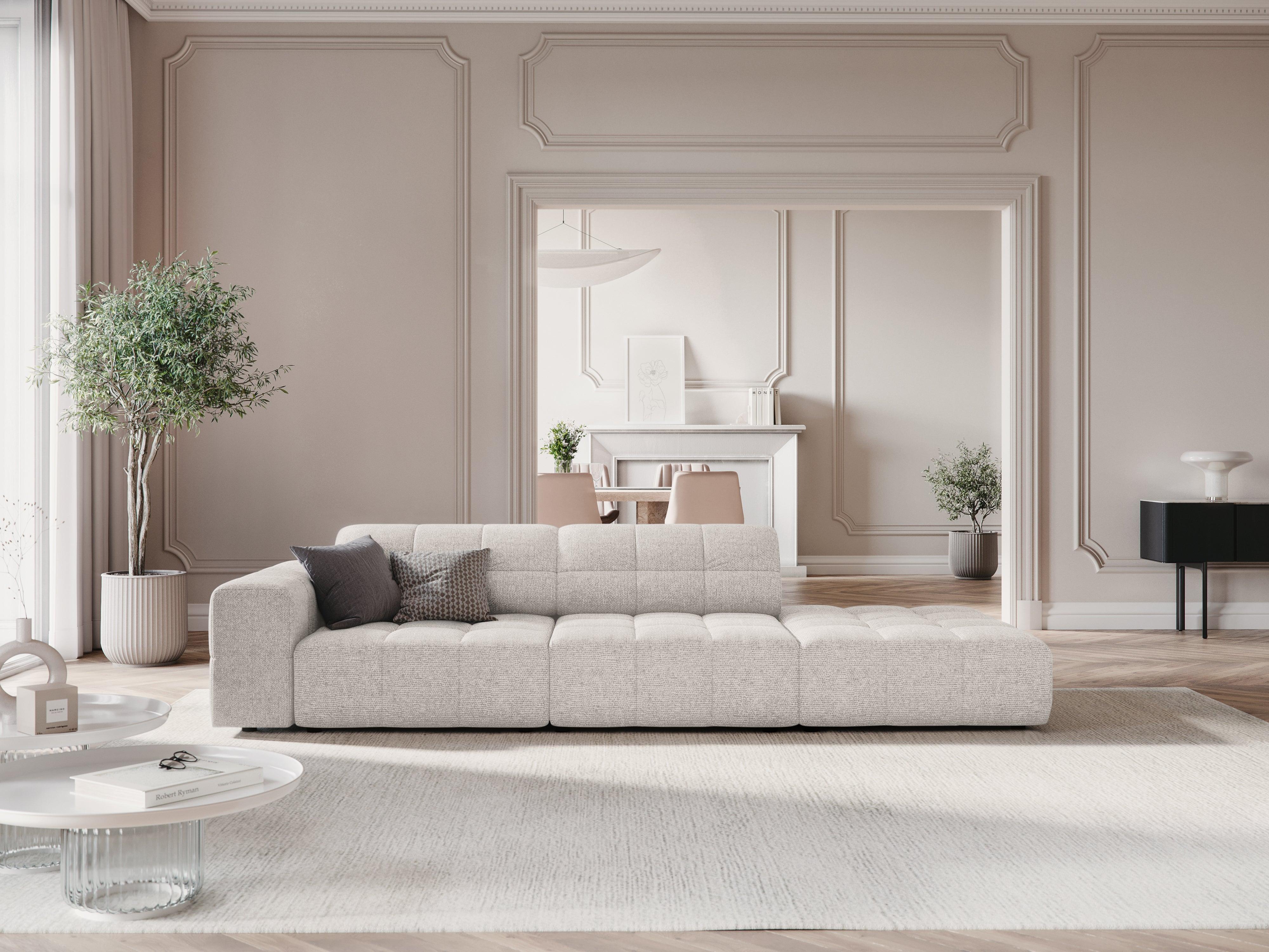 Sofa prawostronna 3-osobowa CHICAGO jasnoszary szenil - Image 2
