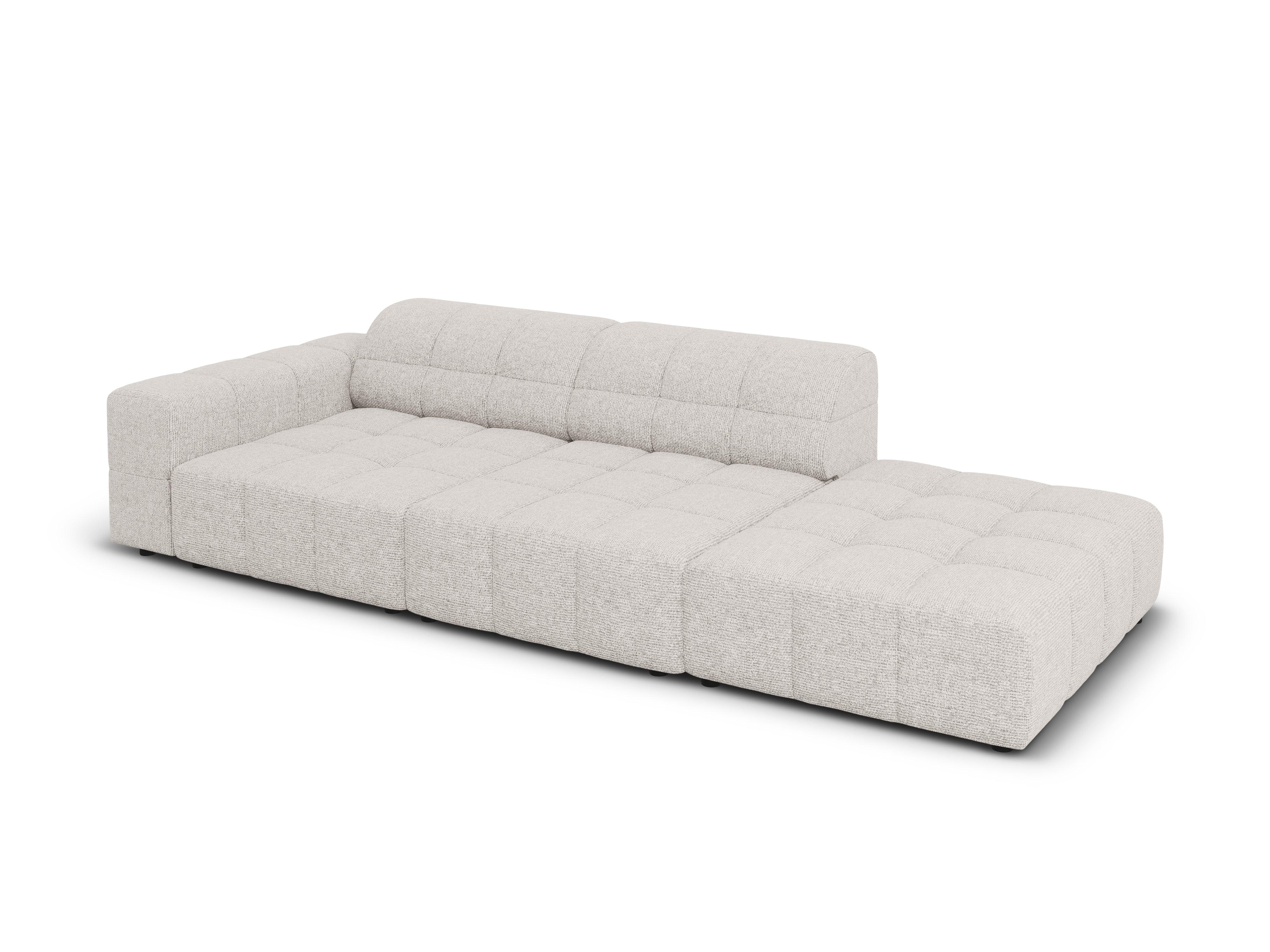 Sofa prawostronna 3-osobowa CHICAGO jasnoszary szenil - Image 3