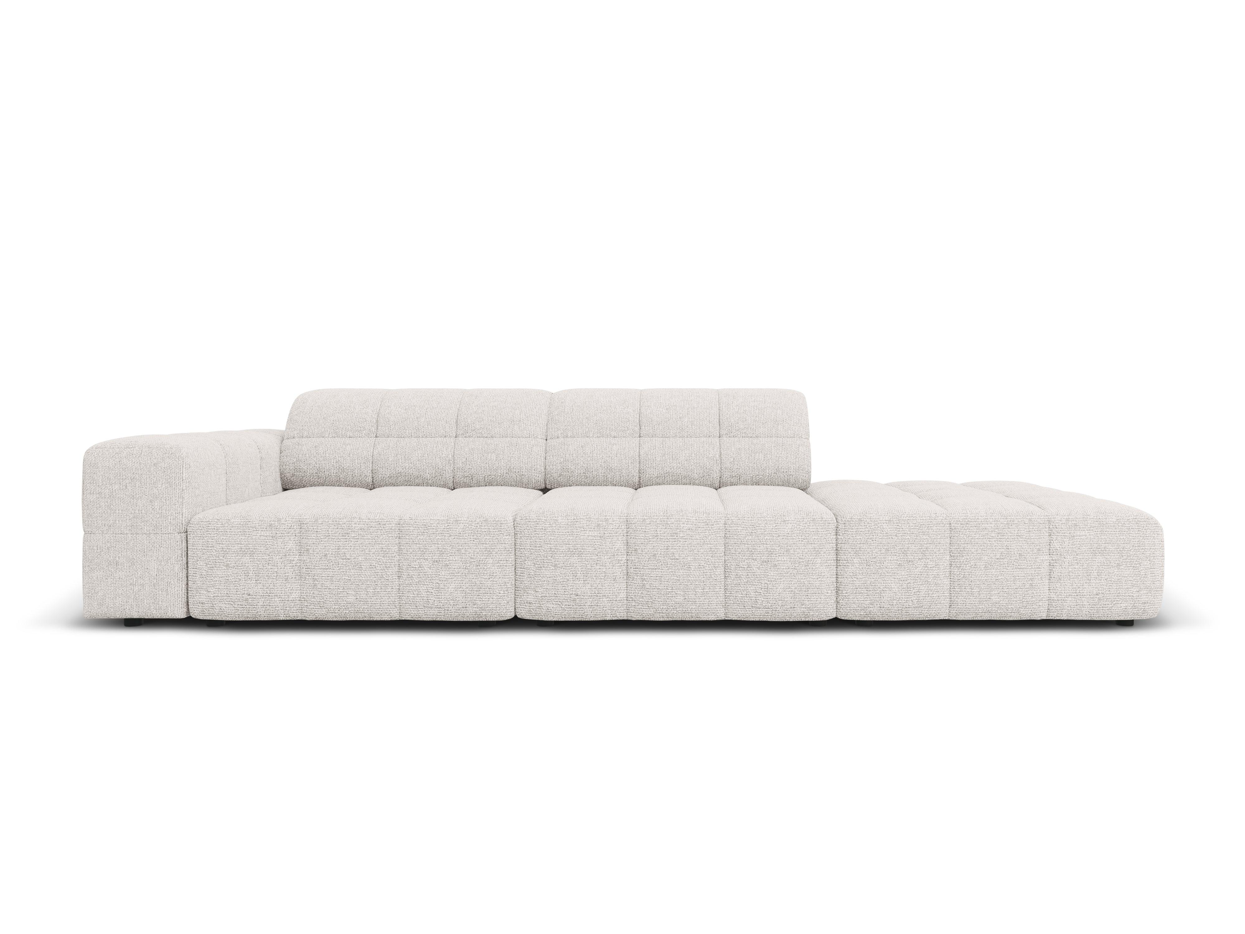 Sofa prawostronna 3-osobowa CHICAGO jasnoszary szenil - Image 4