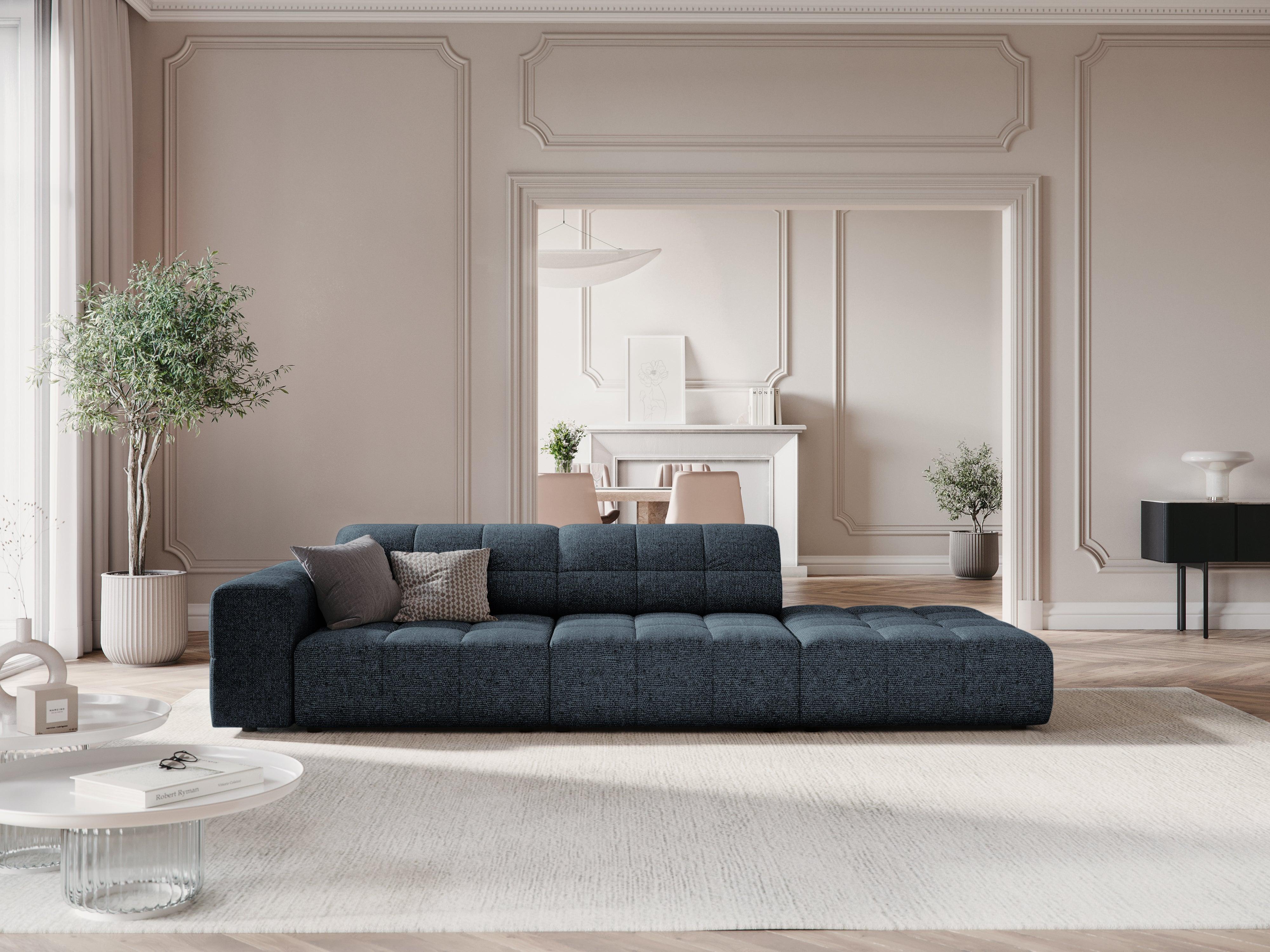 Sofa prawostronna 3-osobowa CHICAGO niebieski szenil - Image 8