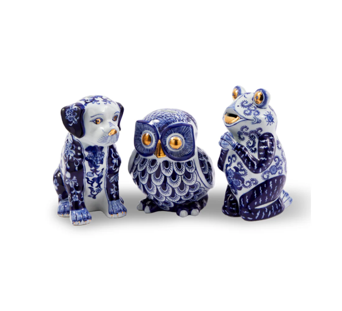 Skarbonka FROG ciemnoniebieska porcelana - Image 3