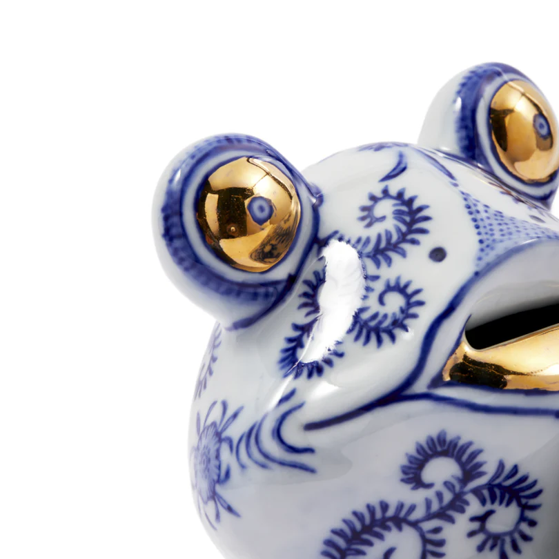 Skarbonka FROG ciemnoniebieska porcelana - Image 4
