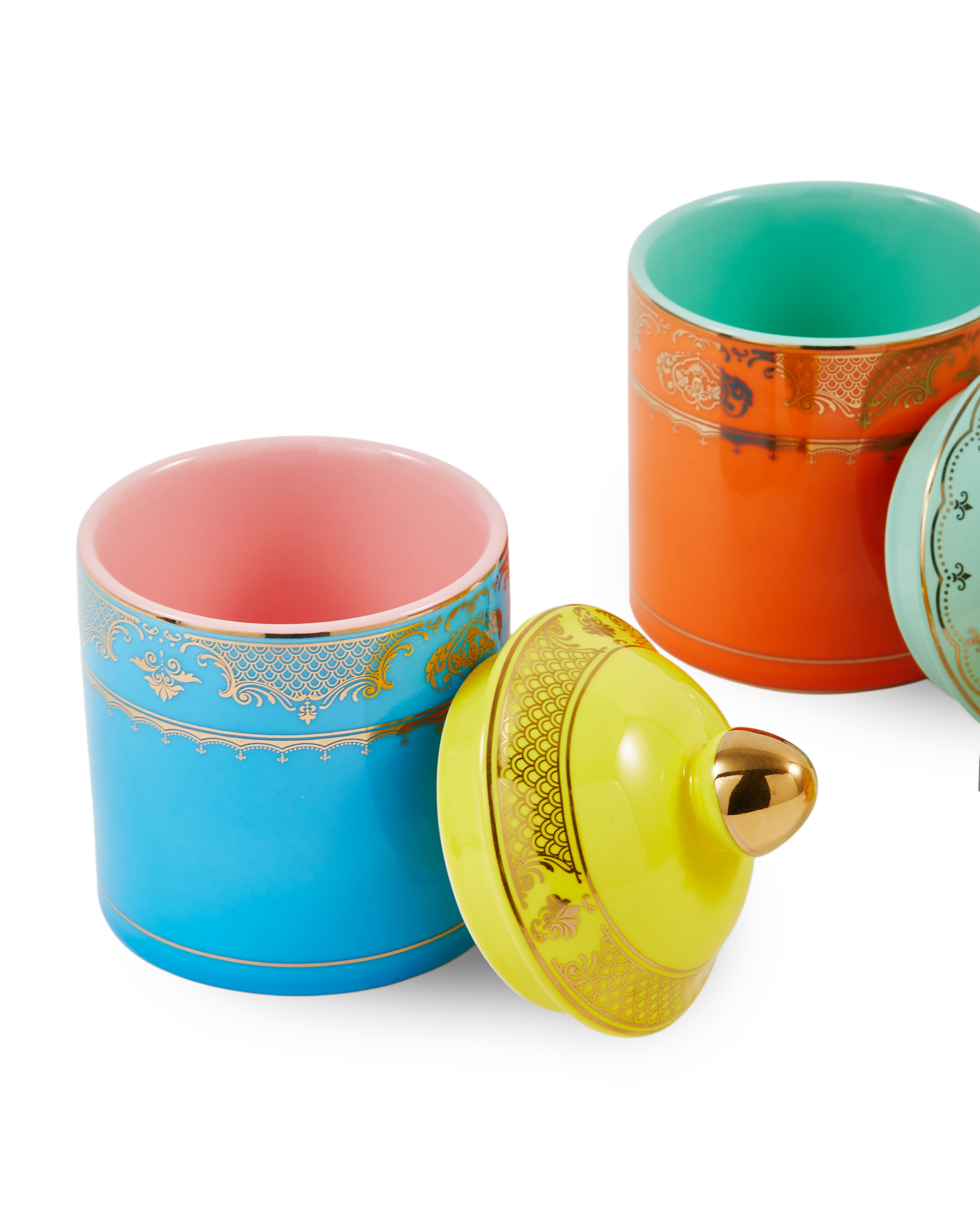 Słoik porcelanowy GRANDPA niebieski z żółtym - Image 4