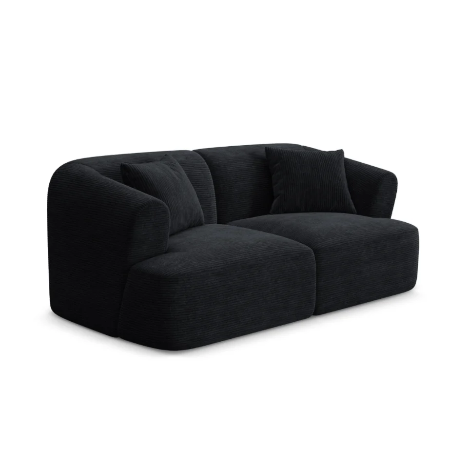 Sofa 2-osobowa CAMPI czarny sztruks