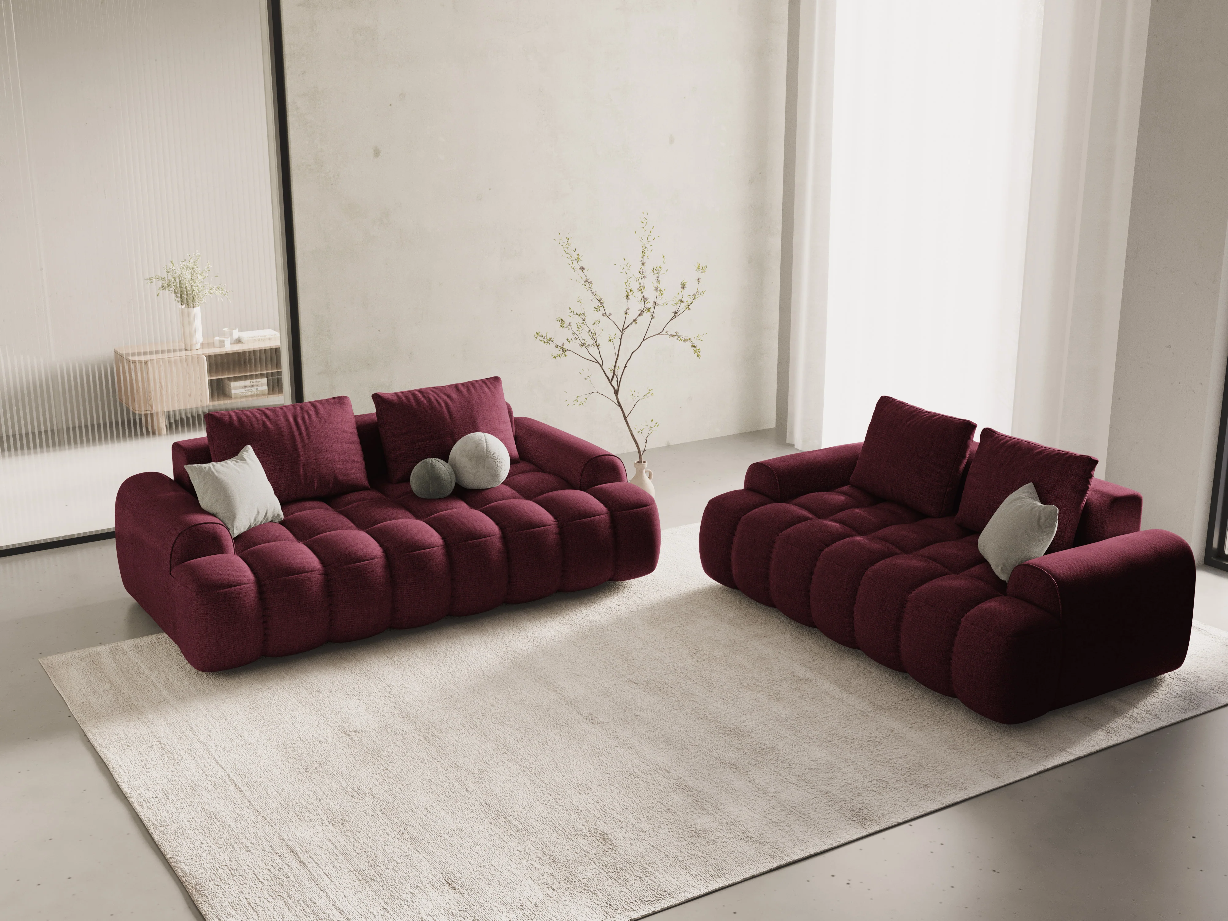 Sofa 2-osobowa LINZ bordowy - Image 2