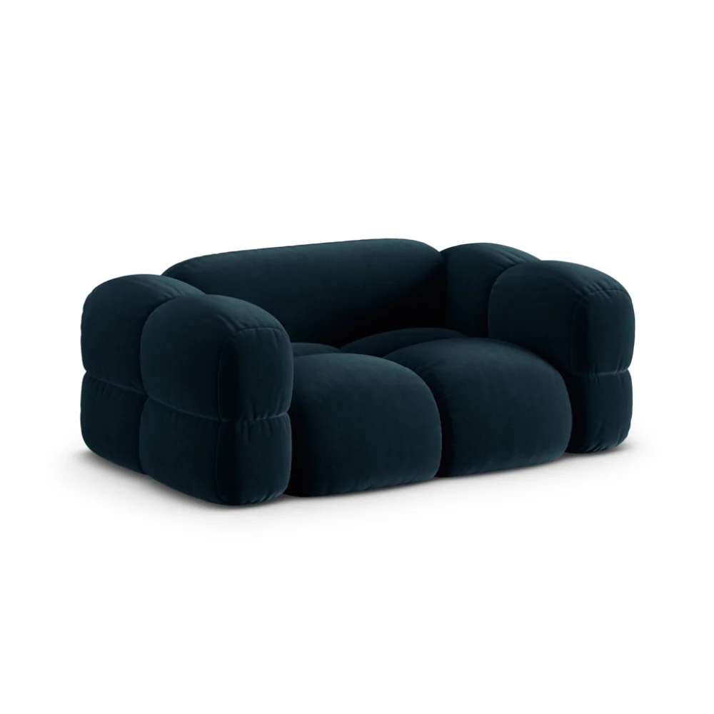Sofa 2-osobowa aksamitna LORETTO petrol