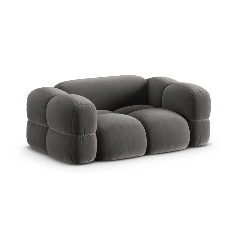 Sofa 2-osobowa aksamitna LORETTO szary