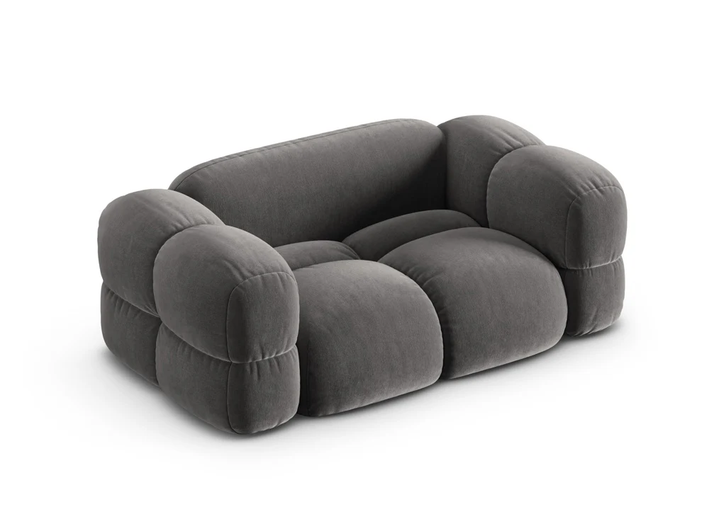 Sofa 2-osobowa aksamitna LORETTO szary - Image 4