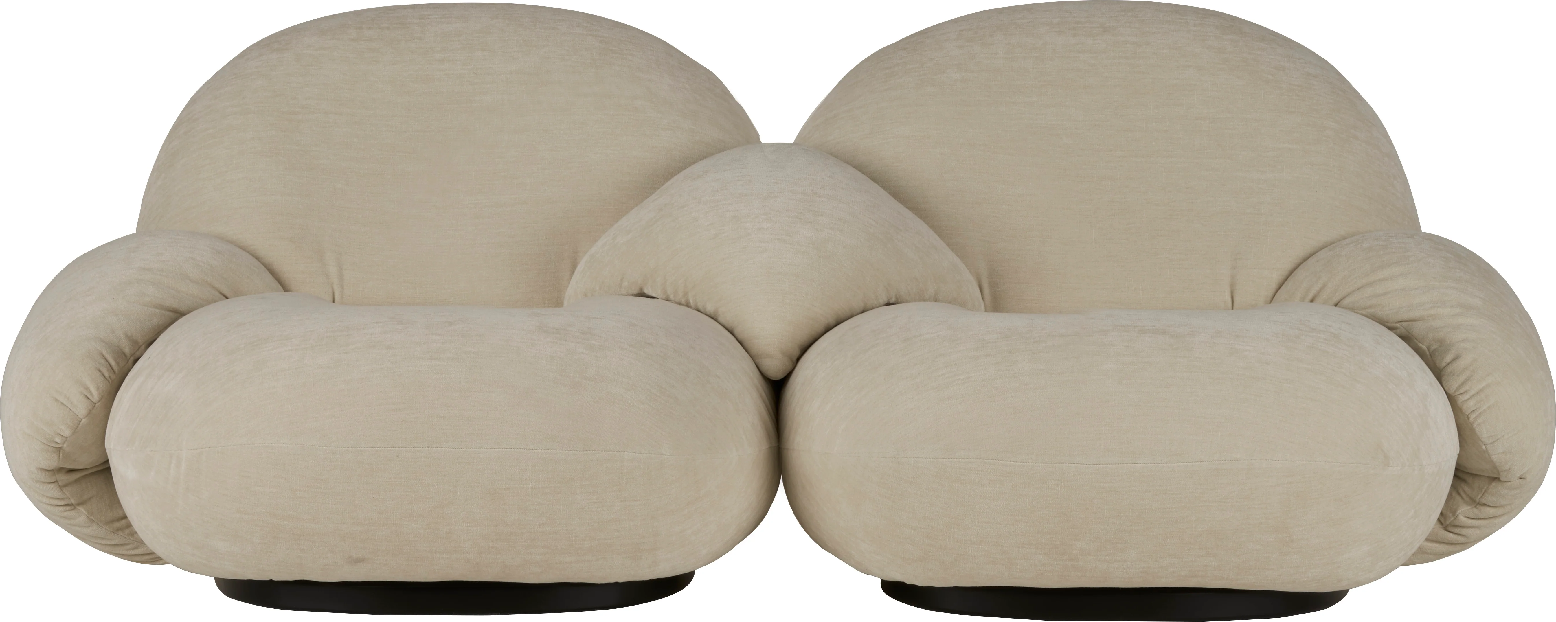 Sofa 2-osobowa PACHA tapicerowana z czarną podstawą - Image 4