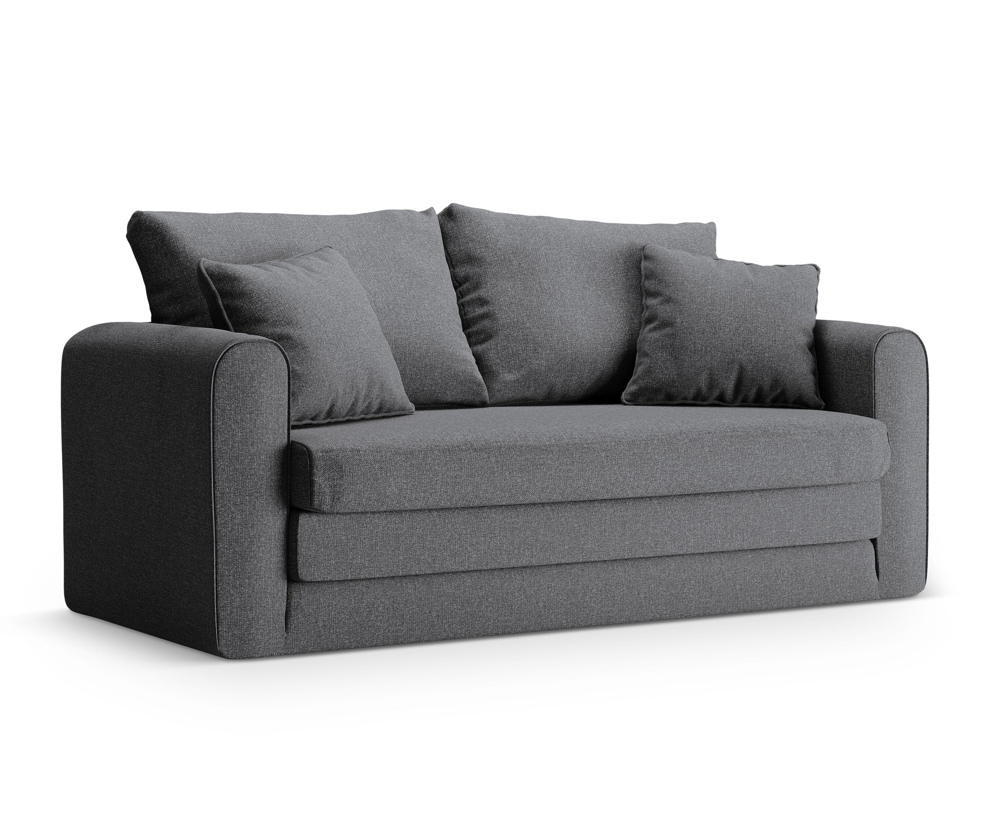 Sofa 2-osobowa z funkcją spania LIDO ciemny szary