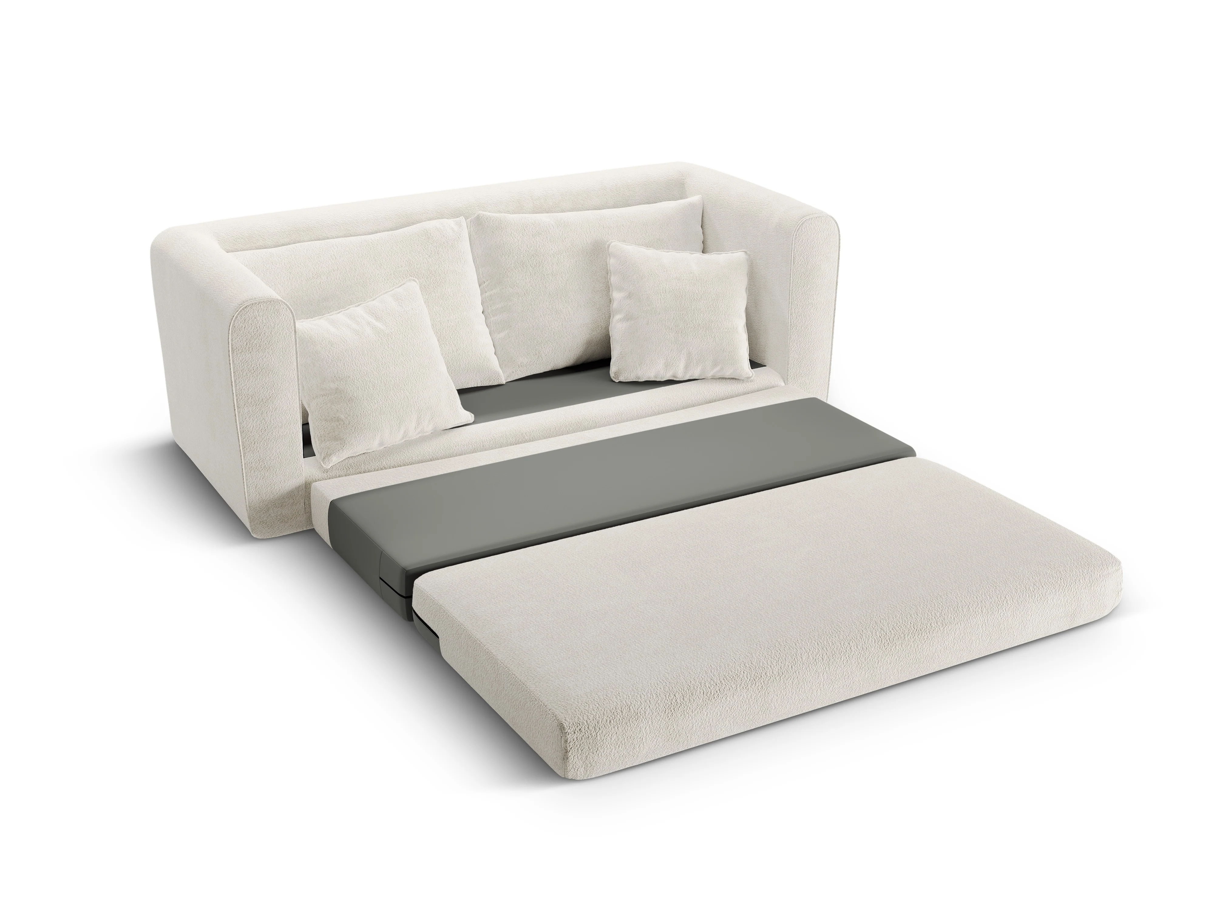 Sofa 2-osobowa z funkcją spania LIDO jasny beżowy boucle - Image 6