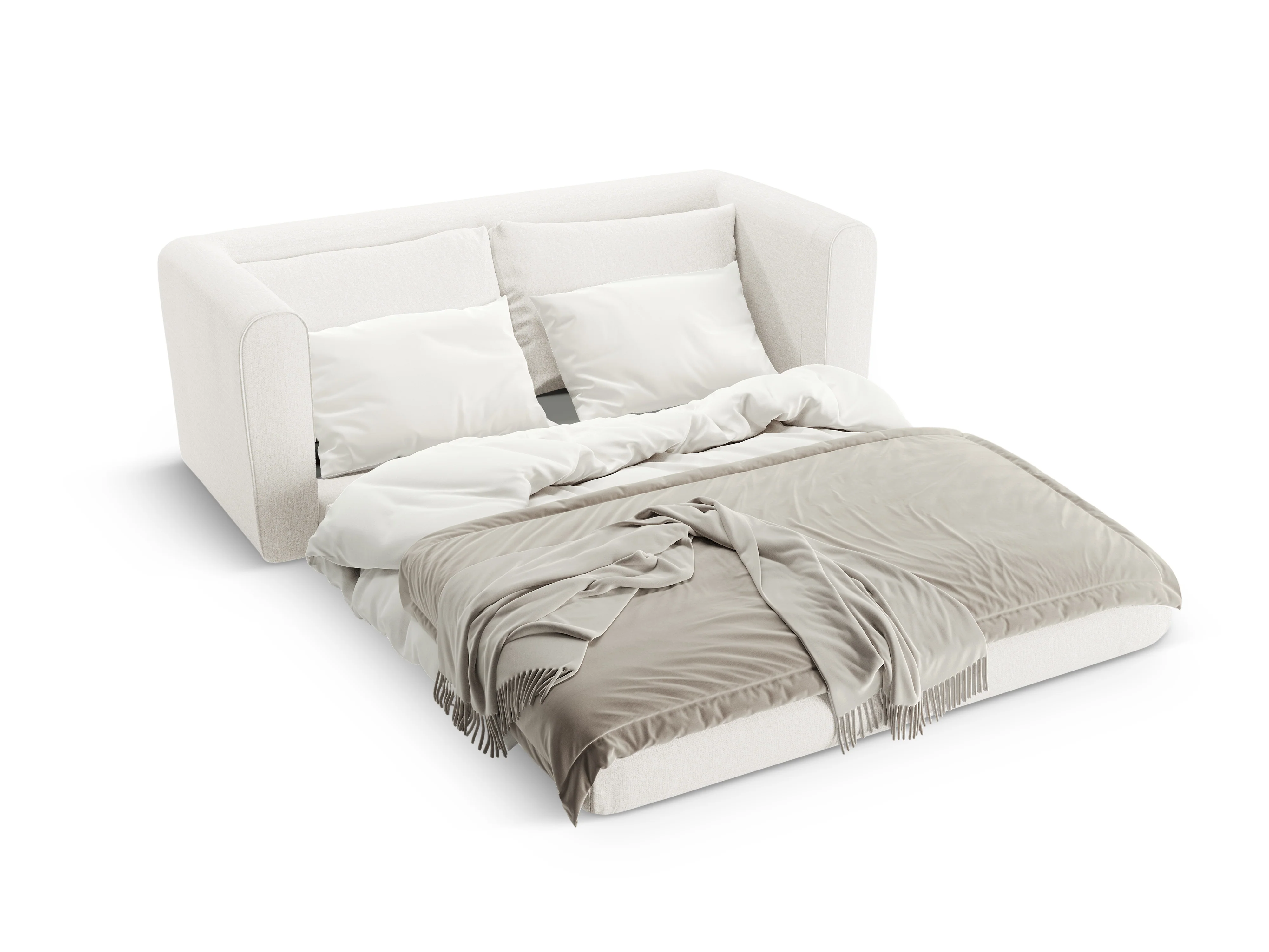 Sofa 2-osobowa z funkcją spania LIDO kość słoniowa - Image 3