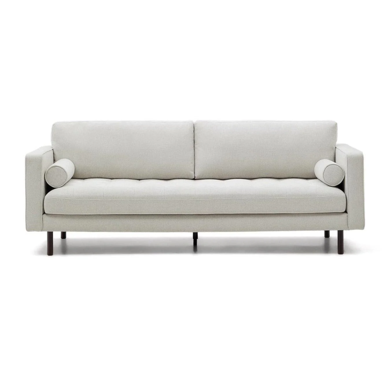 Sofa 3-osobowa DEBRA perłowy szenil z wenge podstawą - Image 3