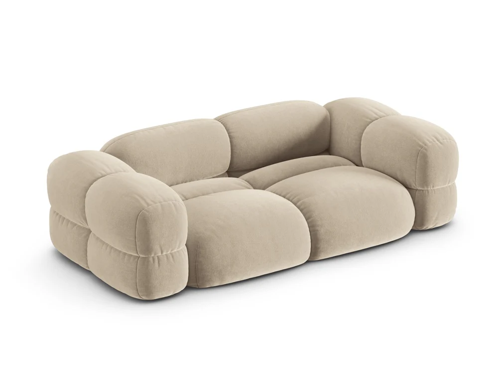 Sofa 3-osobowa aksamitna LORETTO beżowy - Image 4