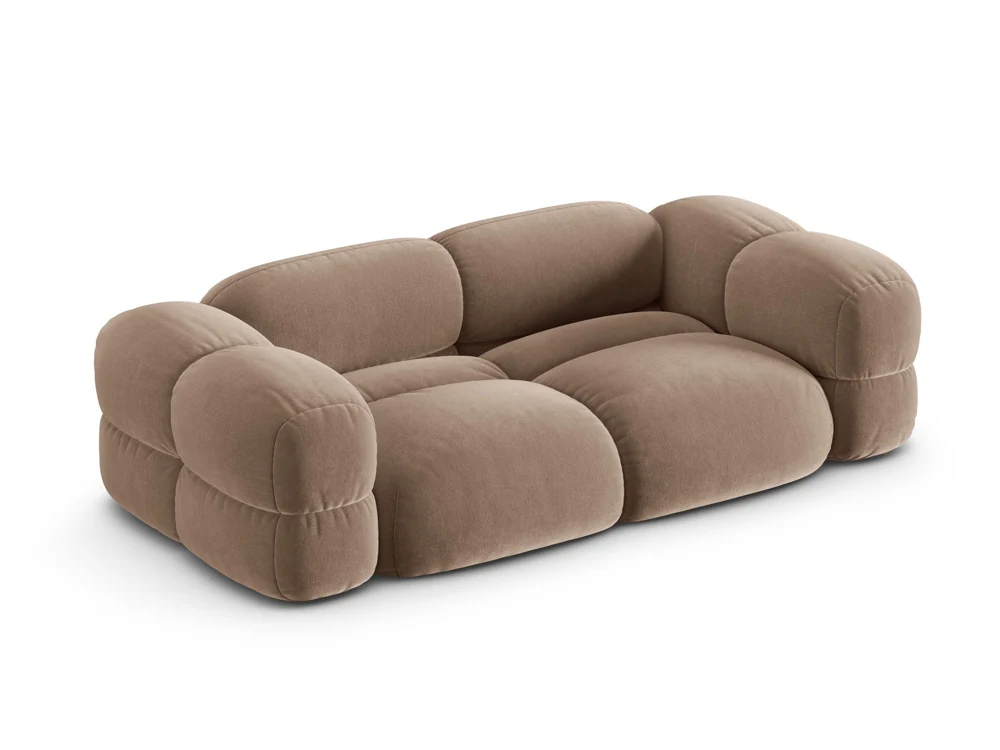 Sofa 3-osobowa aksamitna LORETTO ciemnobeżowy - Image 4