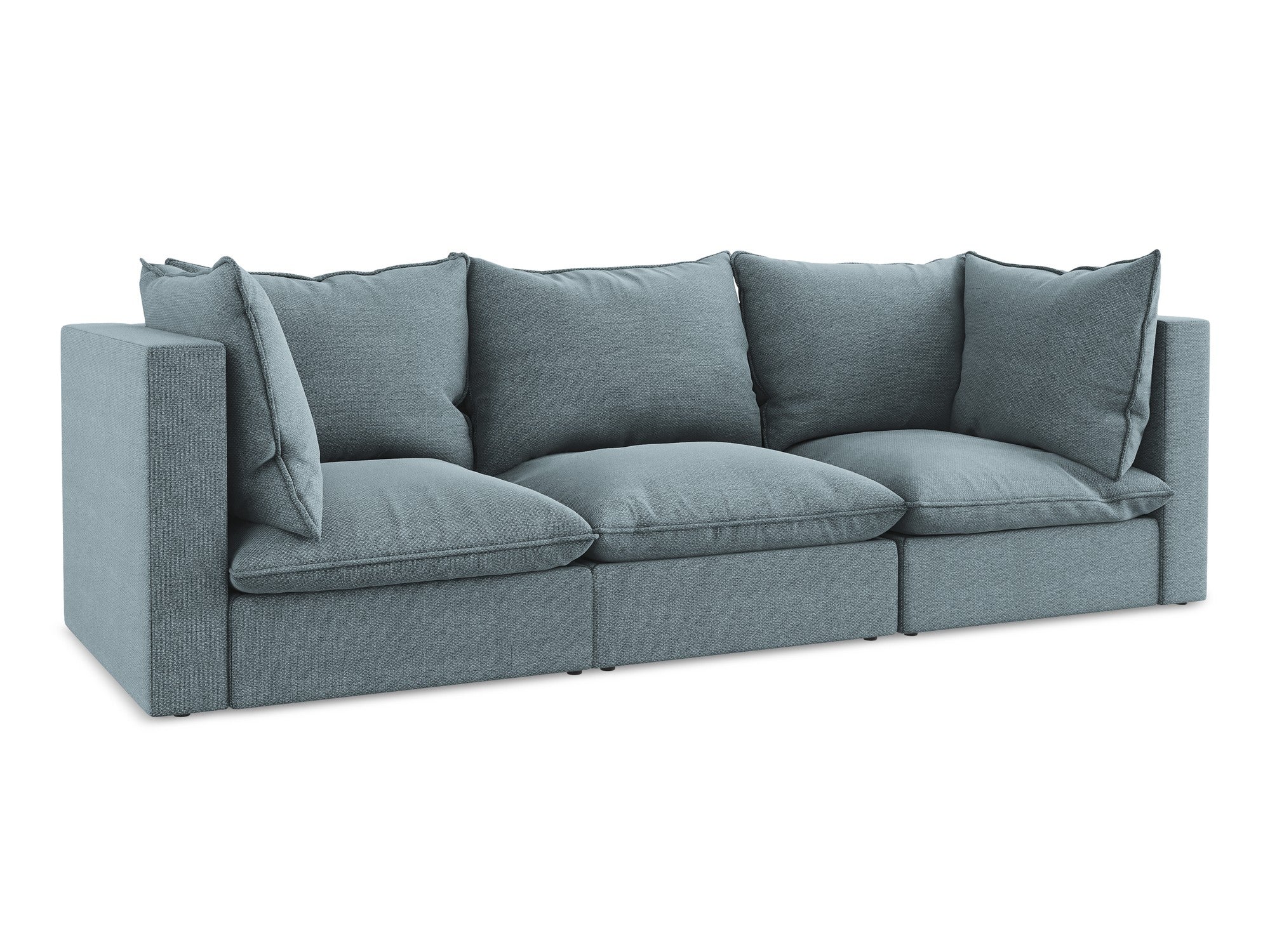 Sofa 3-osobowa MANAO dżinsowy niebieski boucle