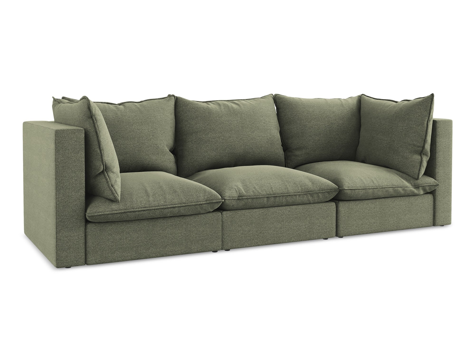 Sofa 3-osobowa MANAO oliwkowy boucle