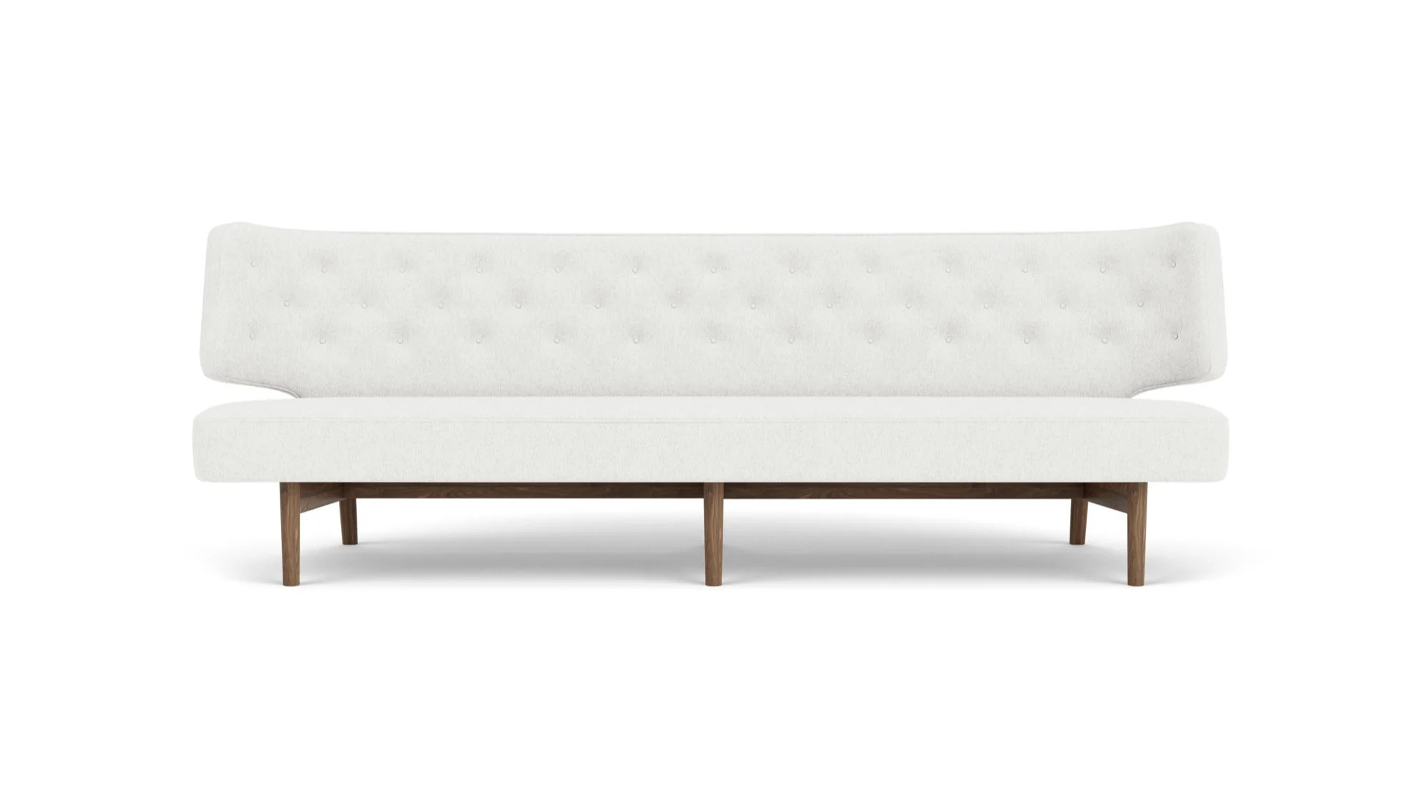 Sofa 3-osobowa RADIOHUS jasnoszary z orzechową podstawą - Image 4