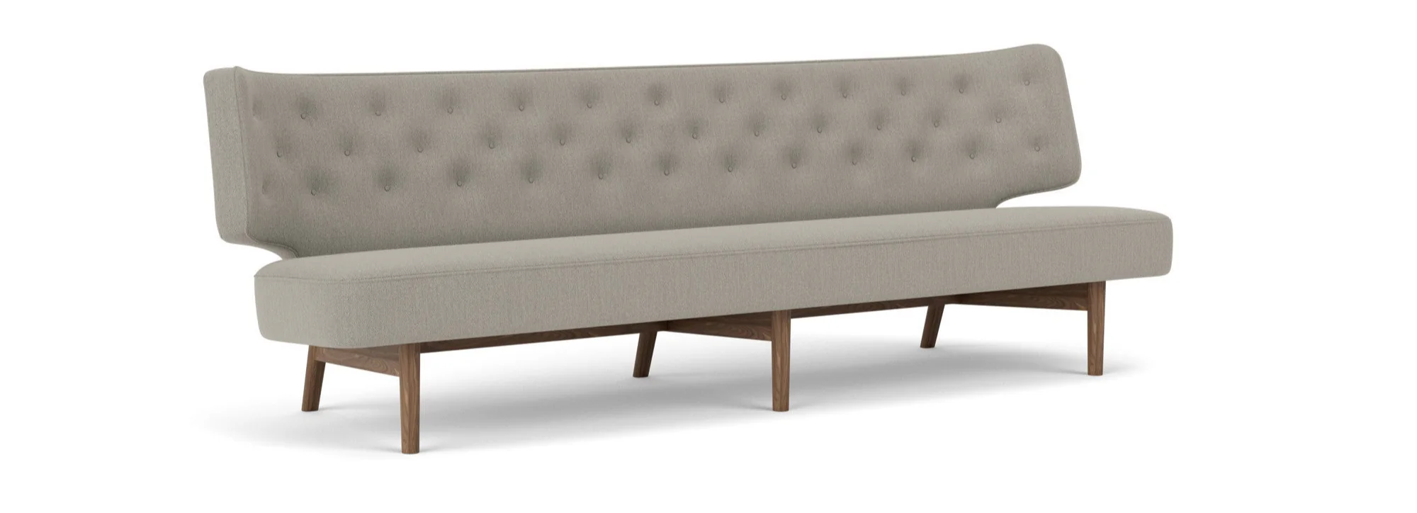 Sofa 3-osobowa RADIOHUS szary z orzechową podstawą - Image 3