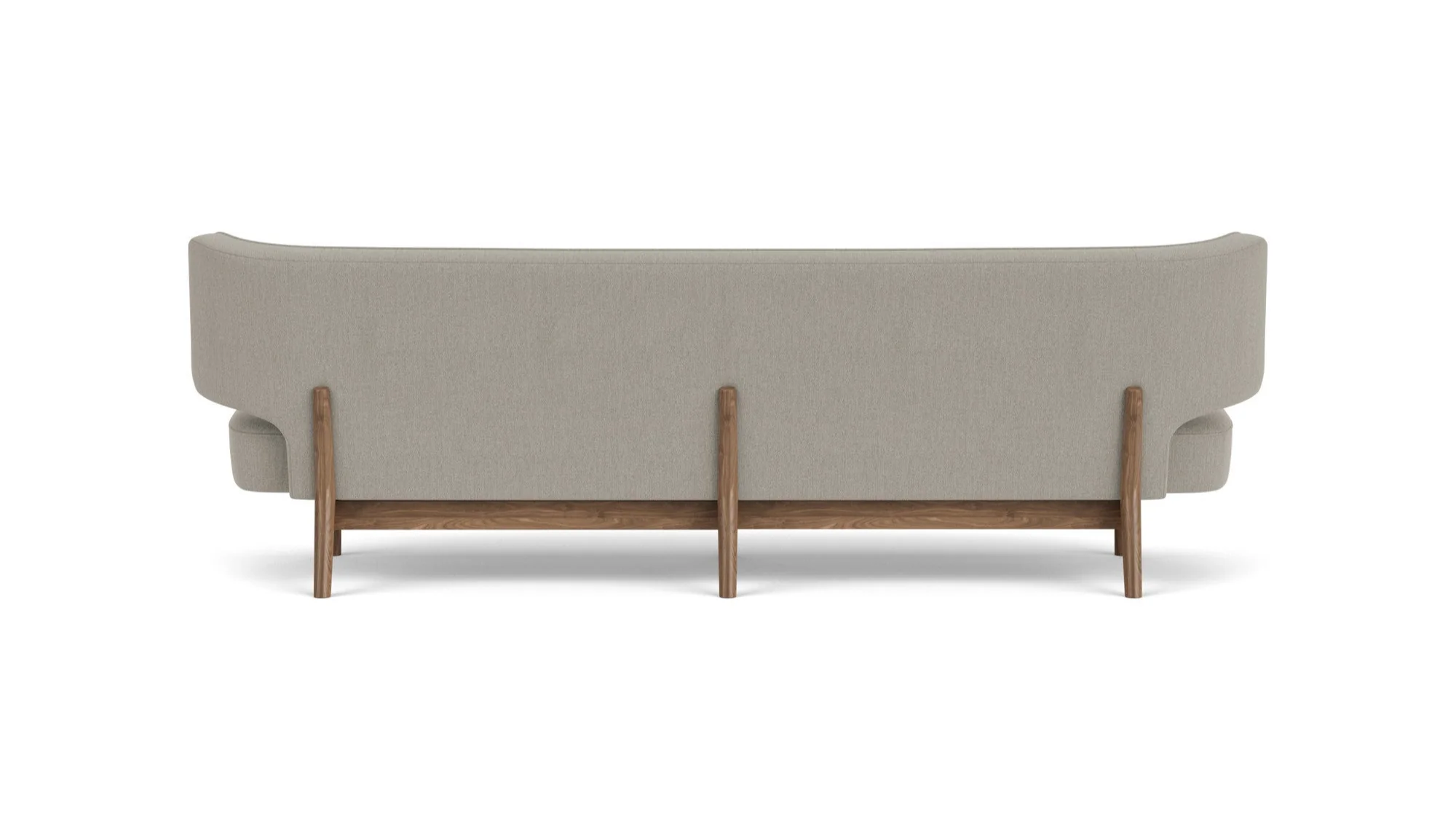 Sofa 3-osobowa RADIOHUS szary z orzechową podstawą - Image 4