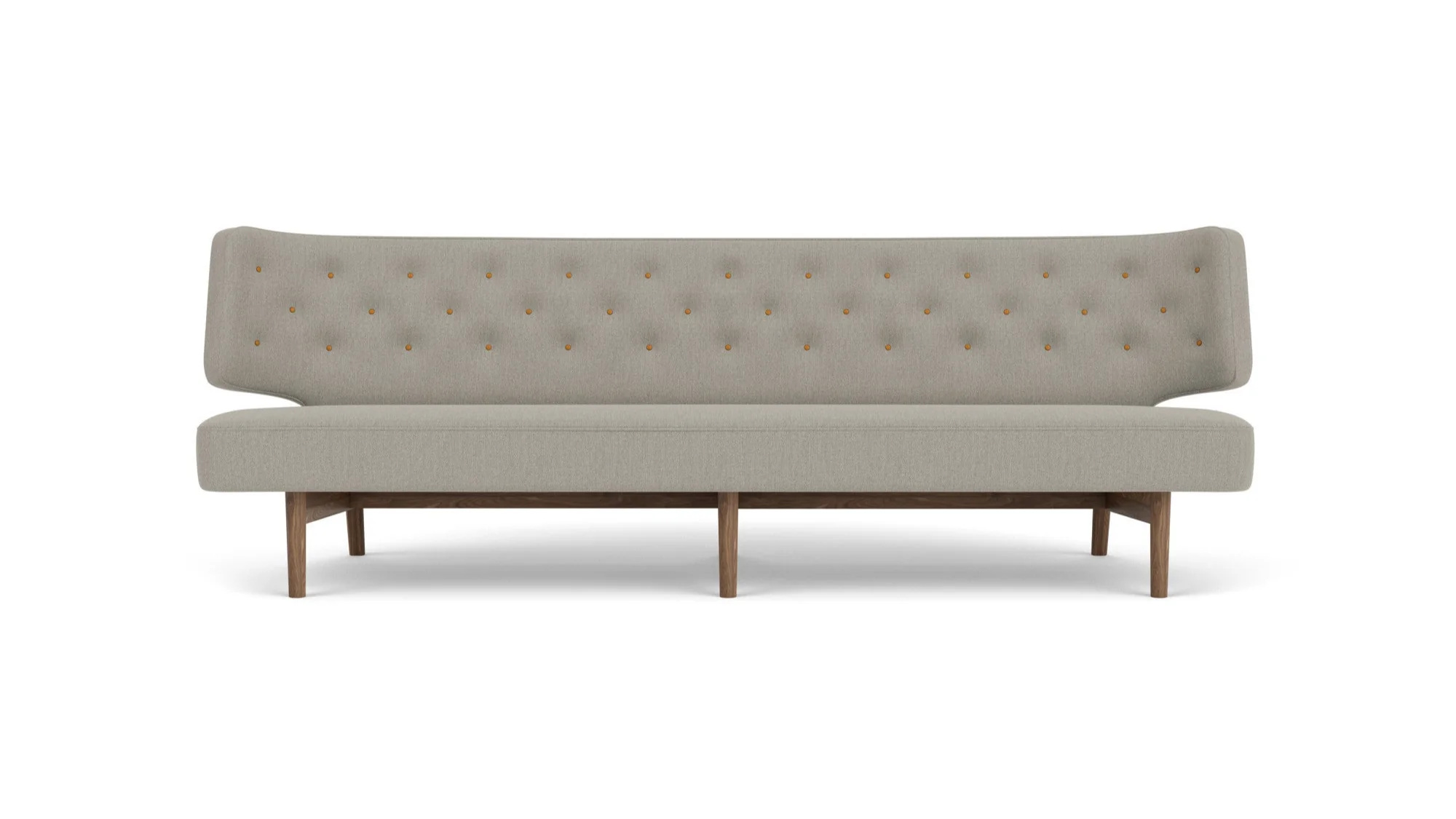 Sofa 3-osobowa RADIOHUS szary z orzechową podstawą - Image 5