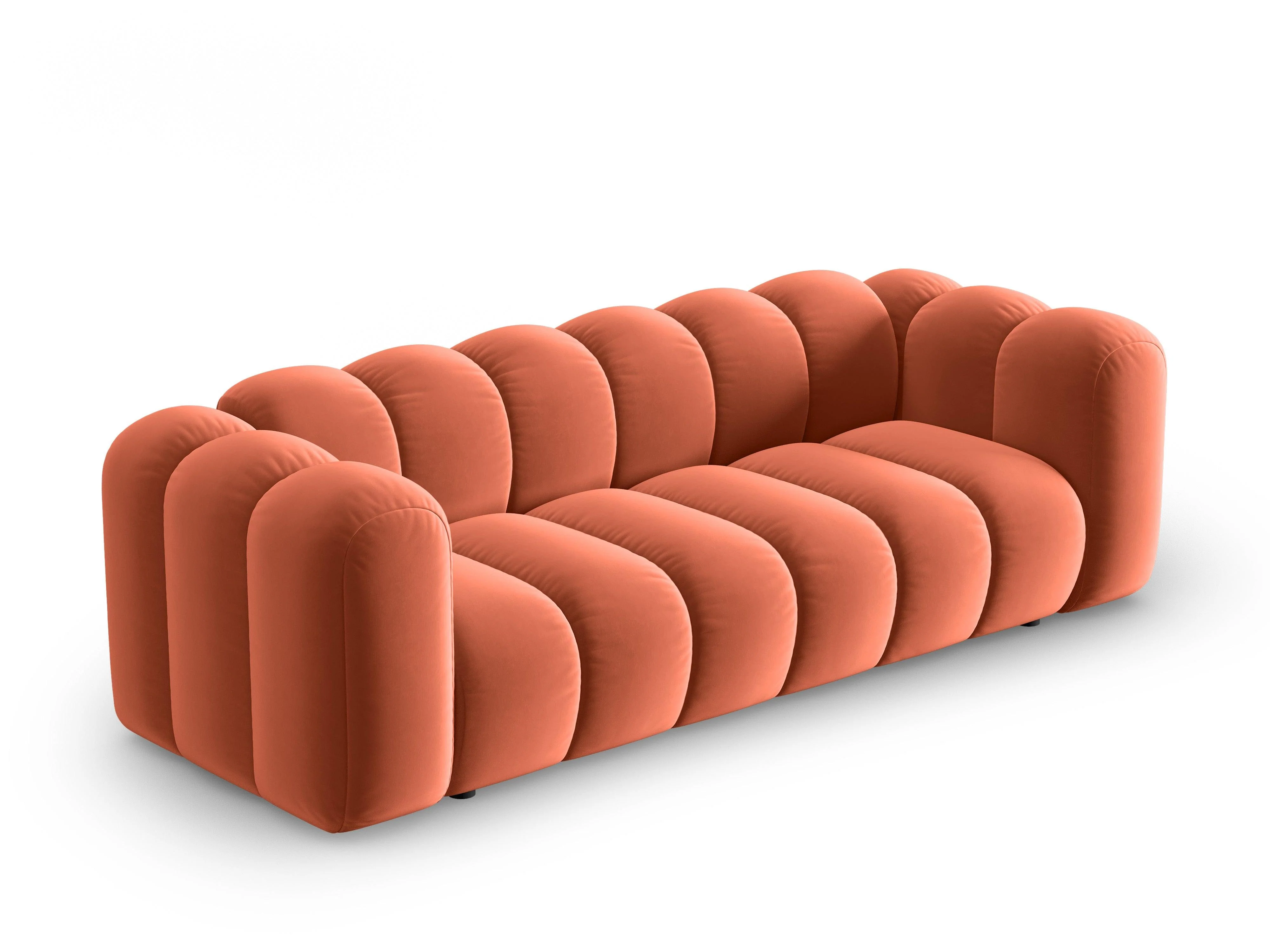 Sofa aksamitna 3-osobowa LUPINE koralowy