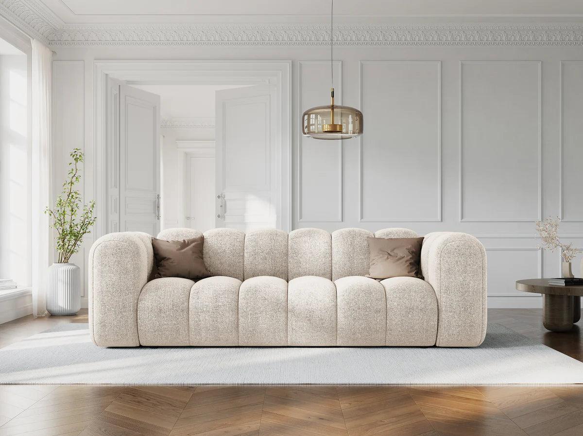 Sofa aksamitna 3-osobowa LUPINE szary - Image 2
