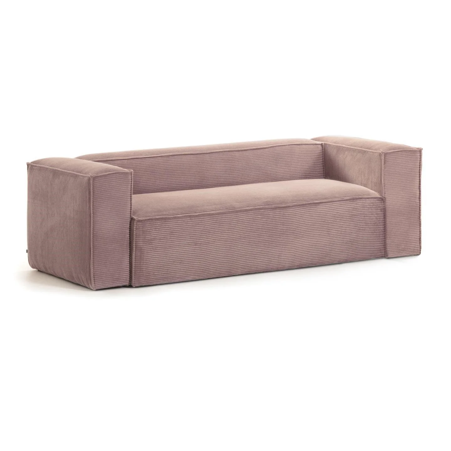Sofa 3-osobowa BLOK jasnoróżowy sztruks